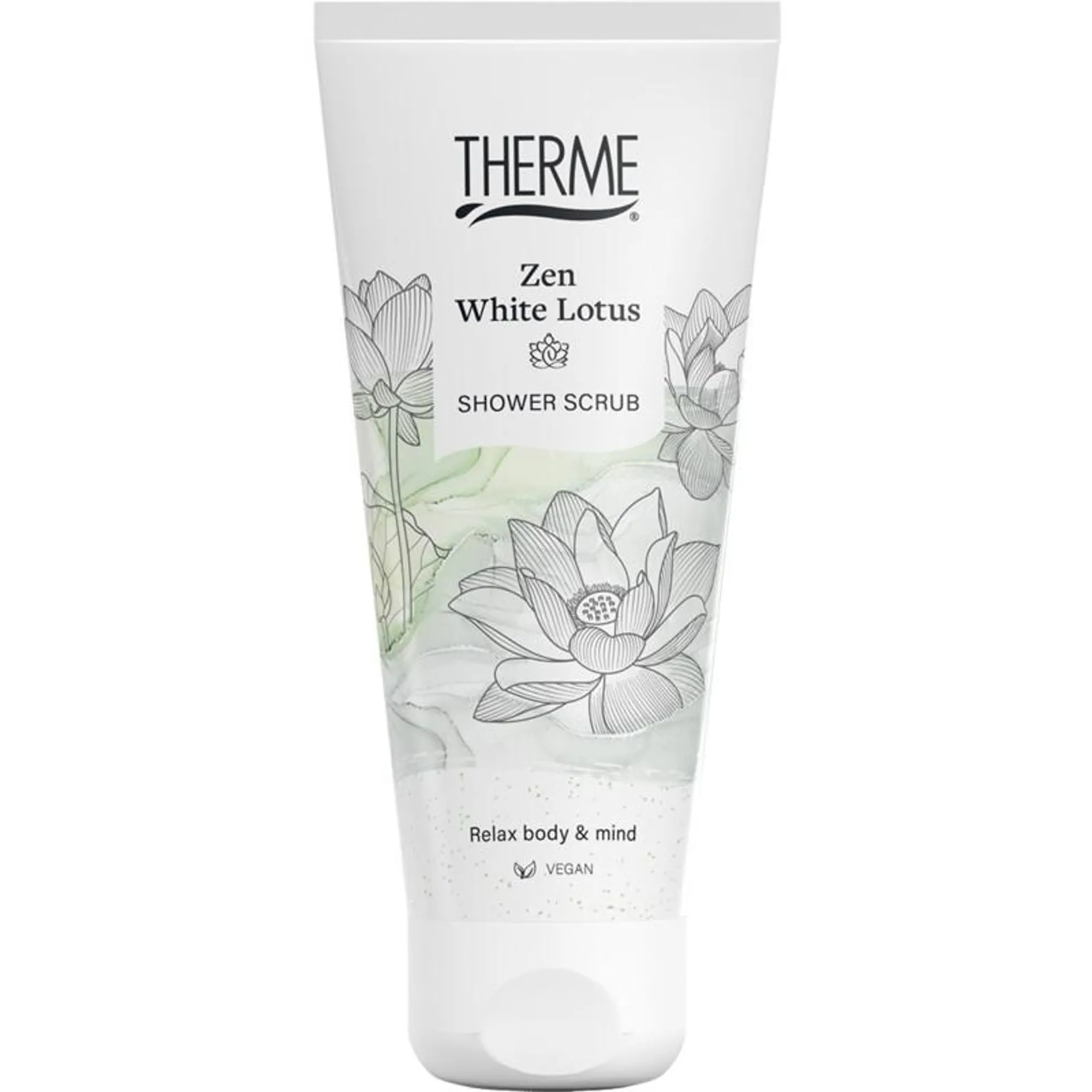 Therme Zen white lotus rice shower scrub