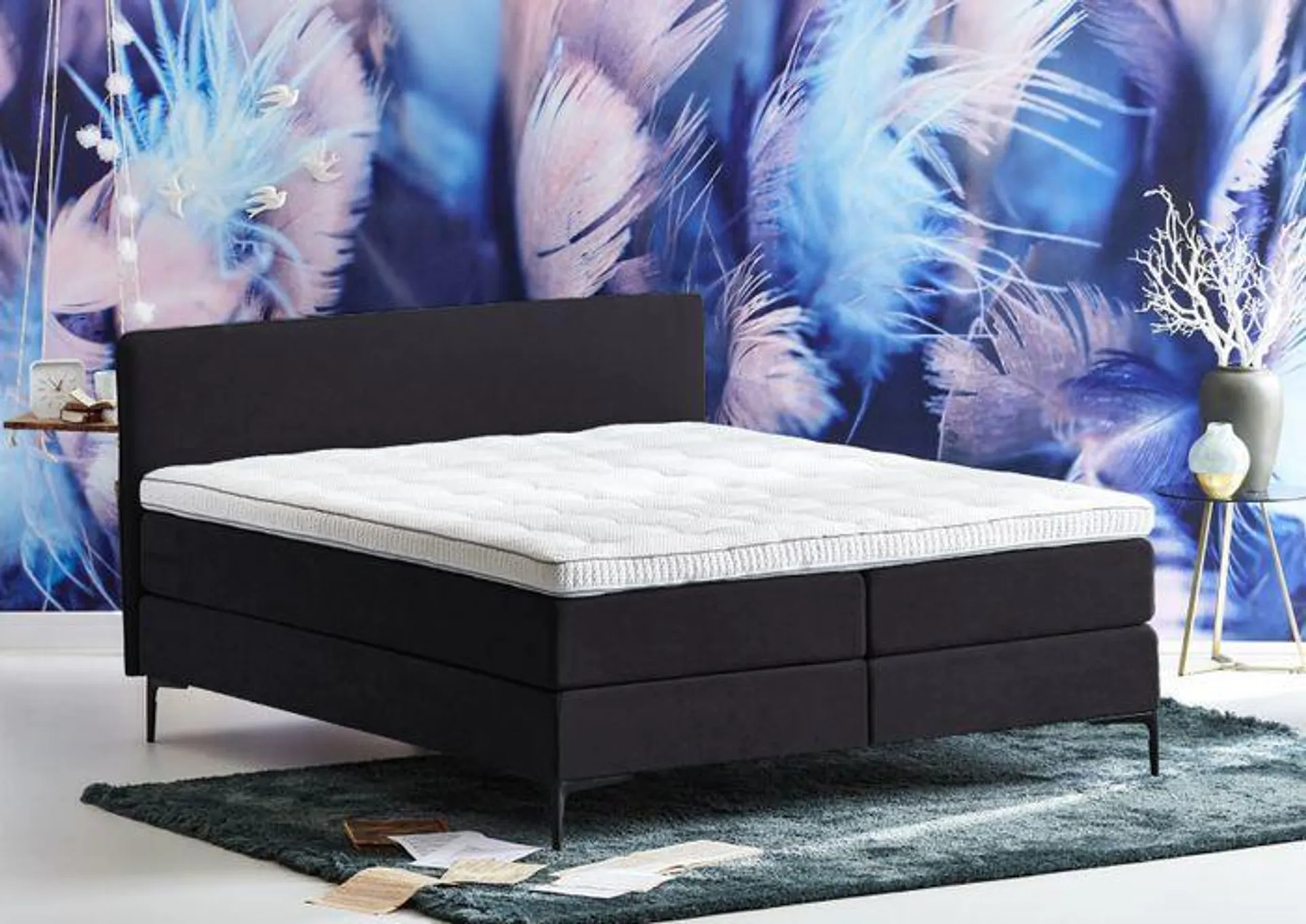 Cinderella Boxspring Pure Wave Compleet - Antraciet