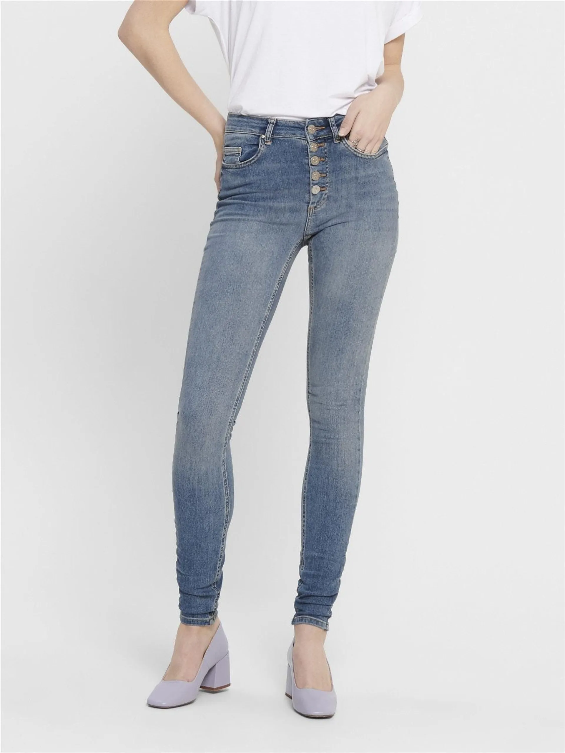 ONLBlush life hw button skinny jeans