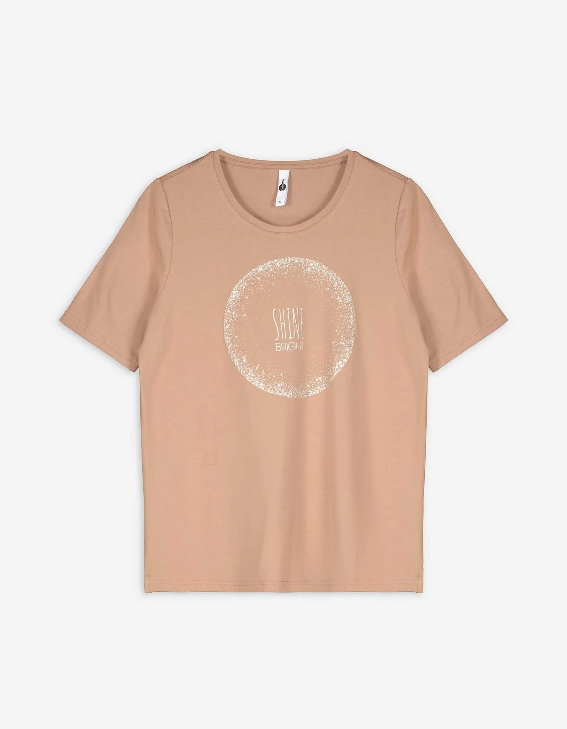 T-shirt - Vooropdruk - beige