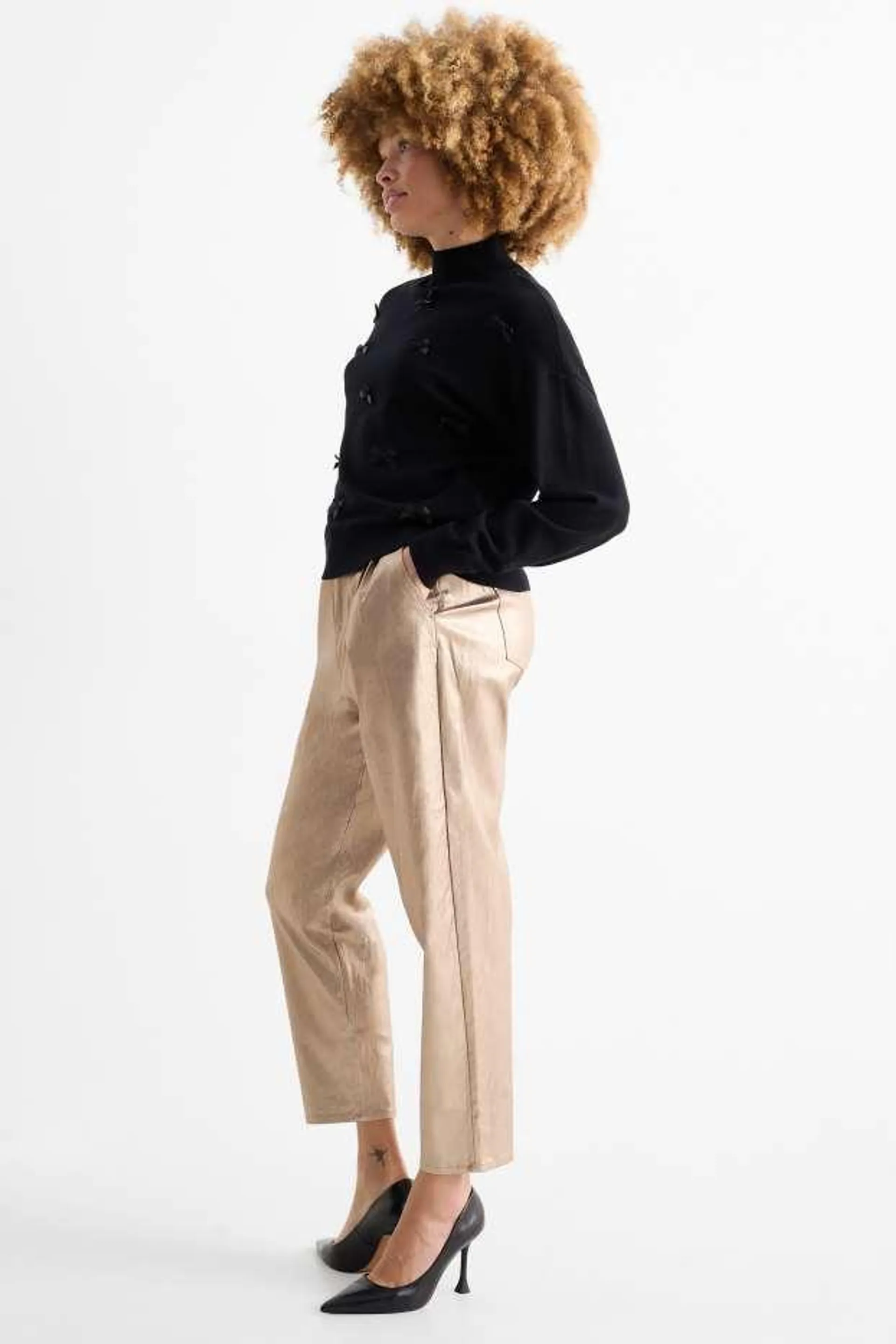 Cloth trousers - high waist - tapered fit