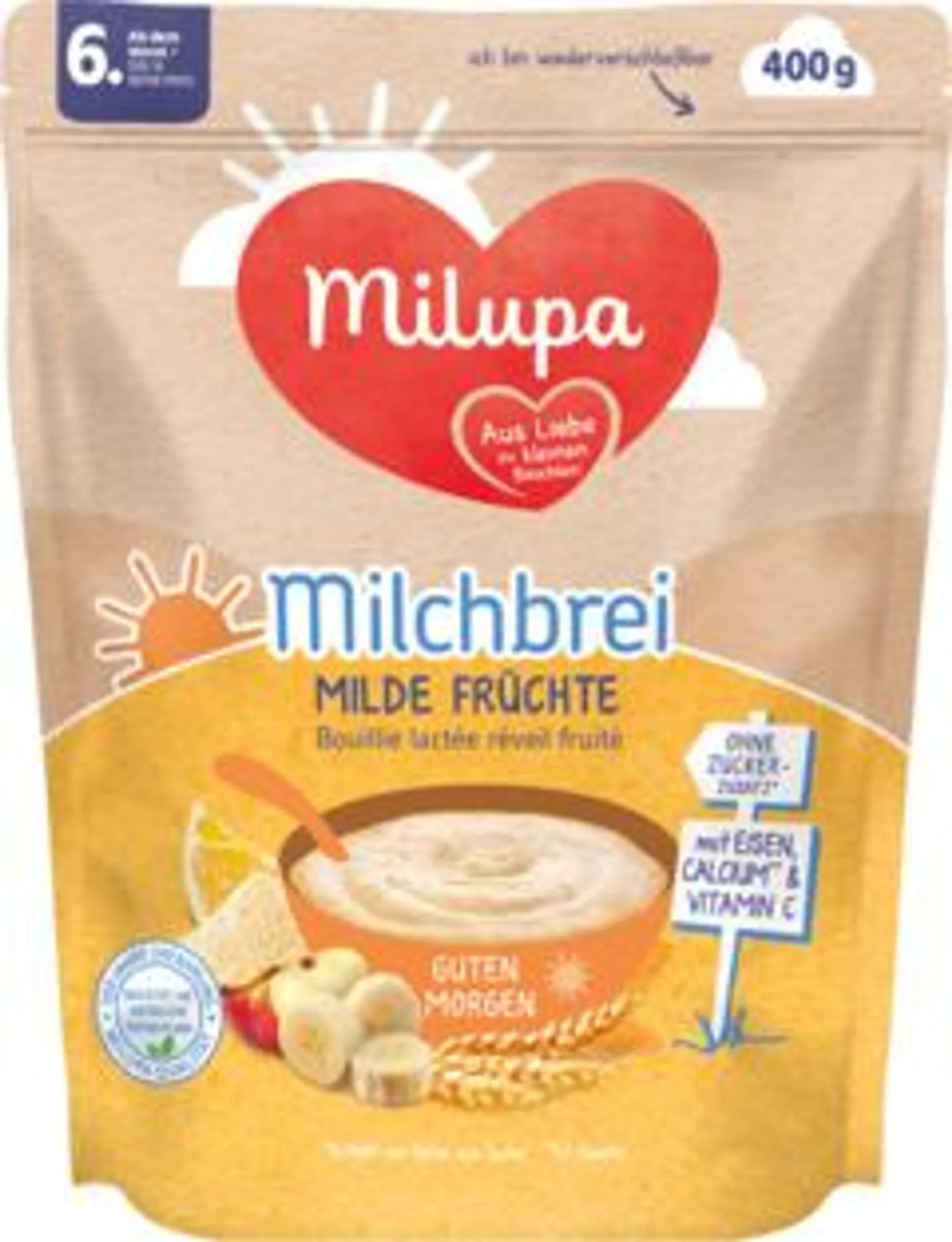 Milupa Melkpap mild fruit 6mnd+ 400g