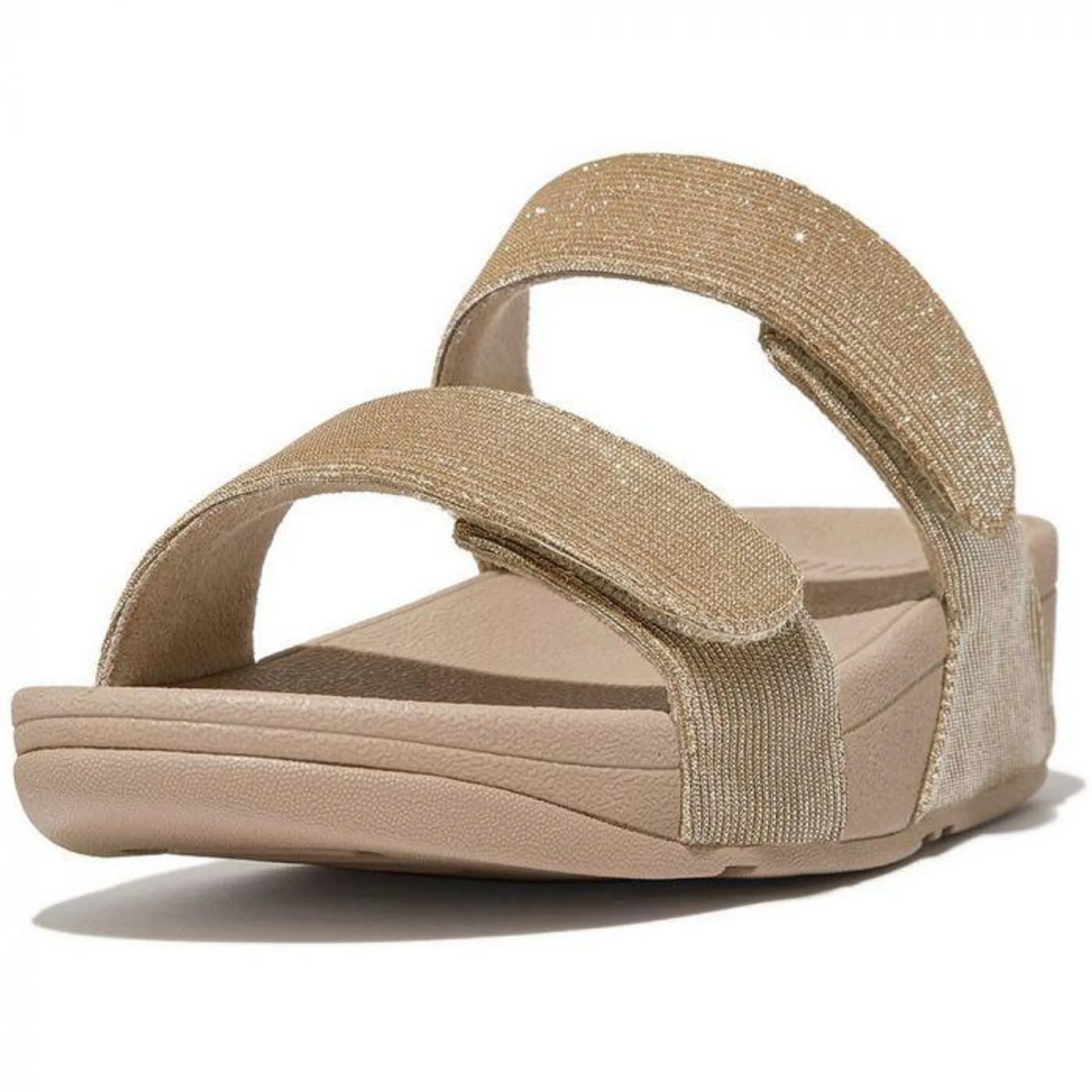 Fitflop Lulu Adjustable Shimmerlux slippers dames latte beige