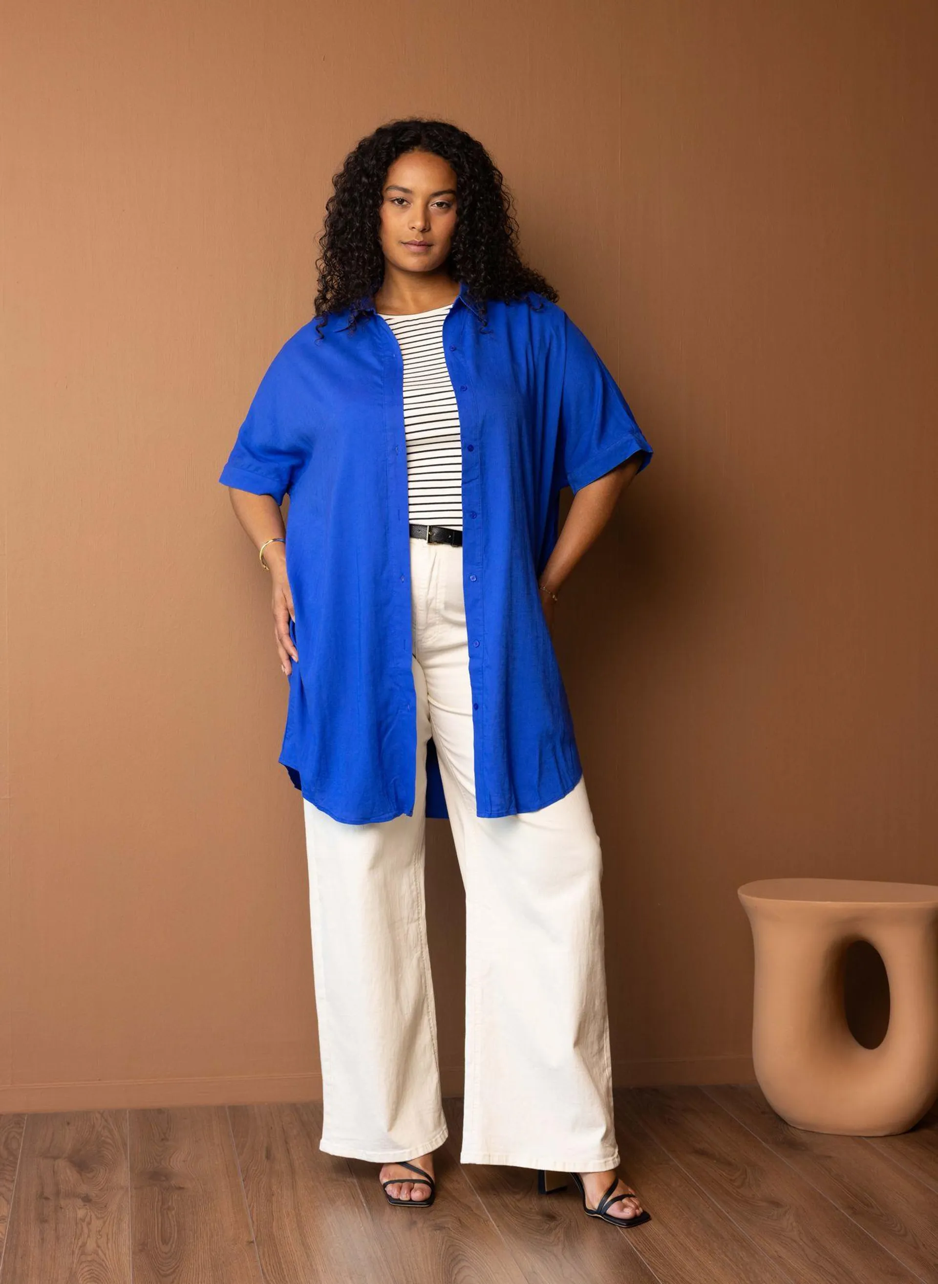 Kobaltblauwe blouse