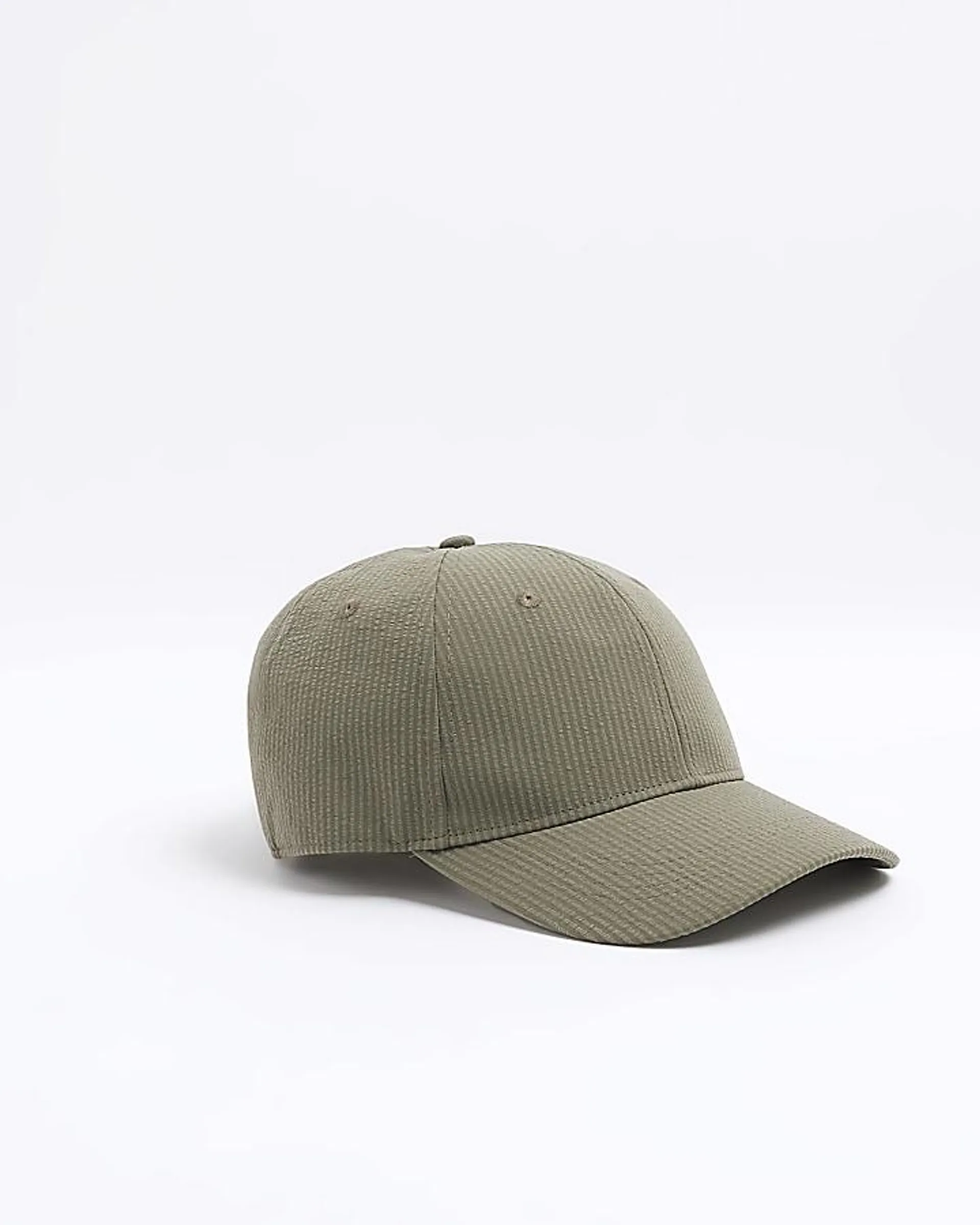 Khaki seersucker cap