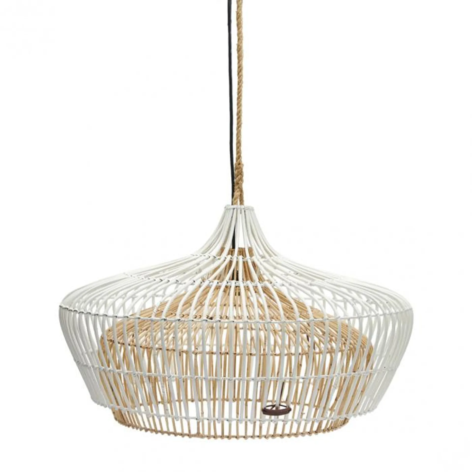 Rustic Rattan Double Layer Hanging Lamp