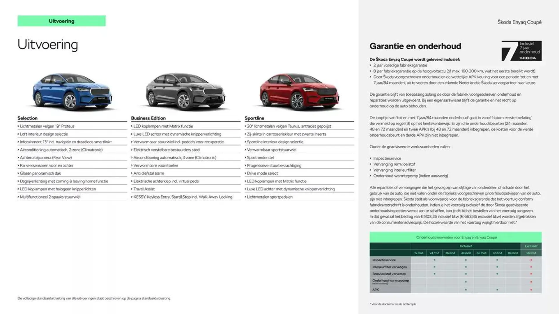 Škoda Enyaq Coupé prijslijst per 1 oktober 2024 van 25 september tot 25 september 2025 - Folder pagina 3