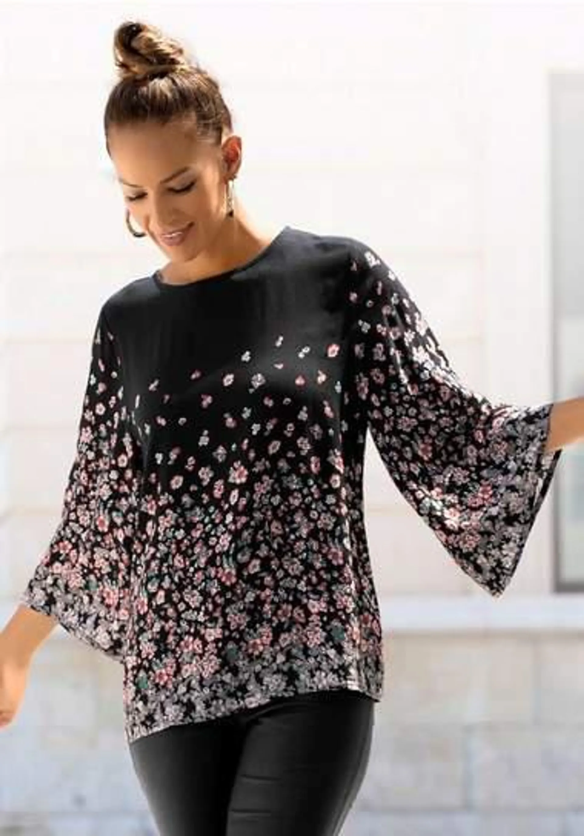 Lascana Gedessineerde blouse met bloemenprint
