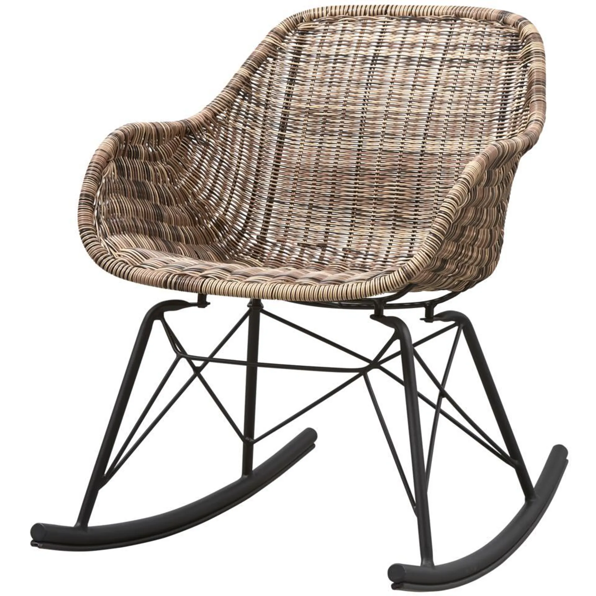 WOOOD Minka Schommelstoel - Rattan - Naturel - 76x56x76