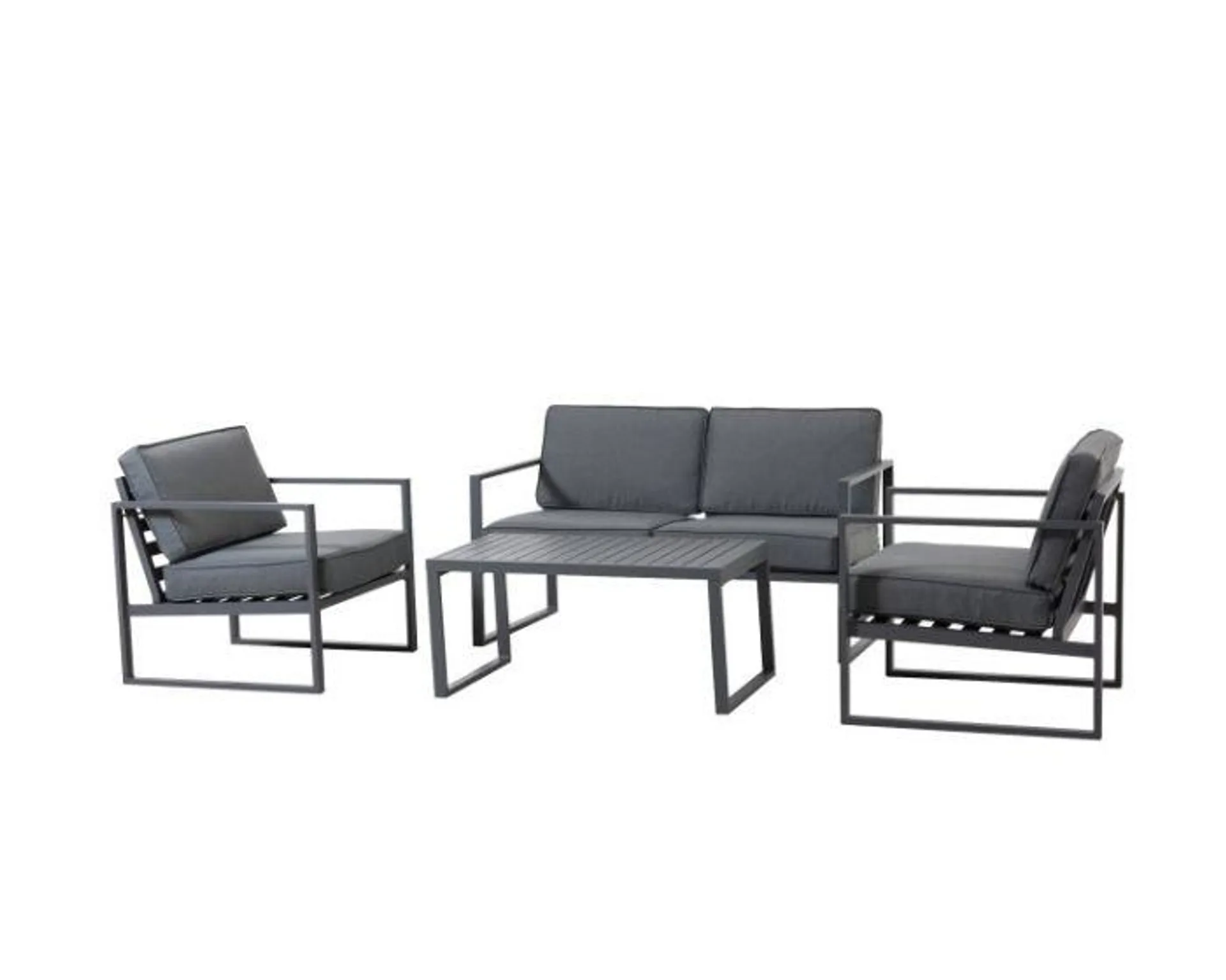 "Dubai" Loungeset Tuinset Aluminium - Grijs - Pure Garden & Living