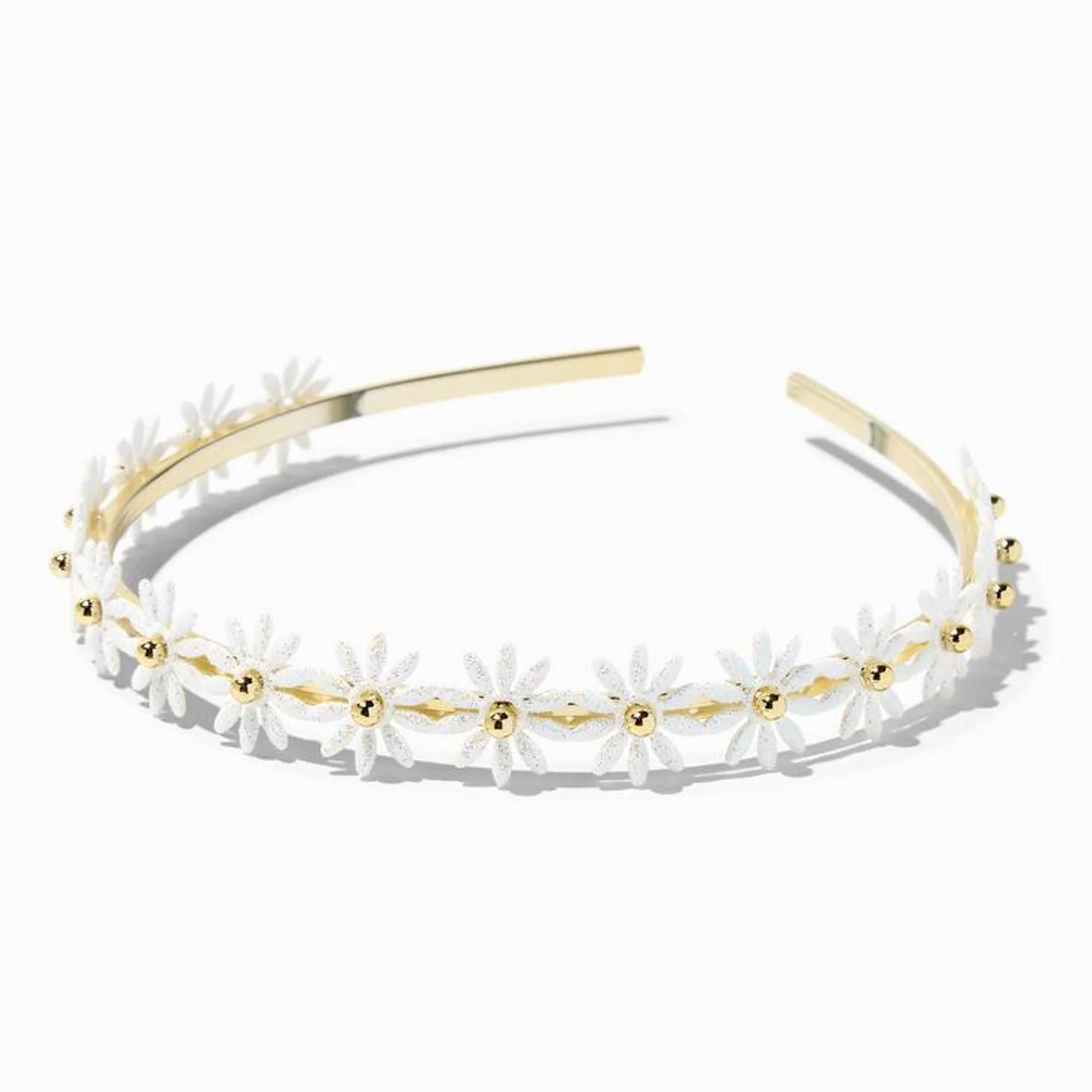 Claire's Club White Flower Metal Headband