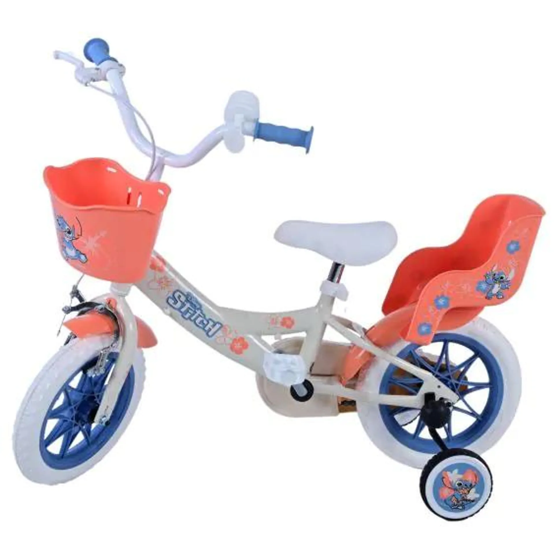 Disney stitch kinderfiets meisjes 12 inch blauw