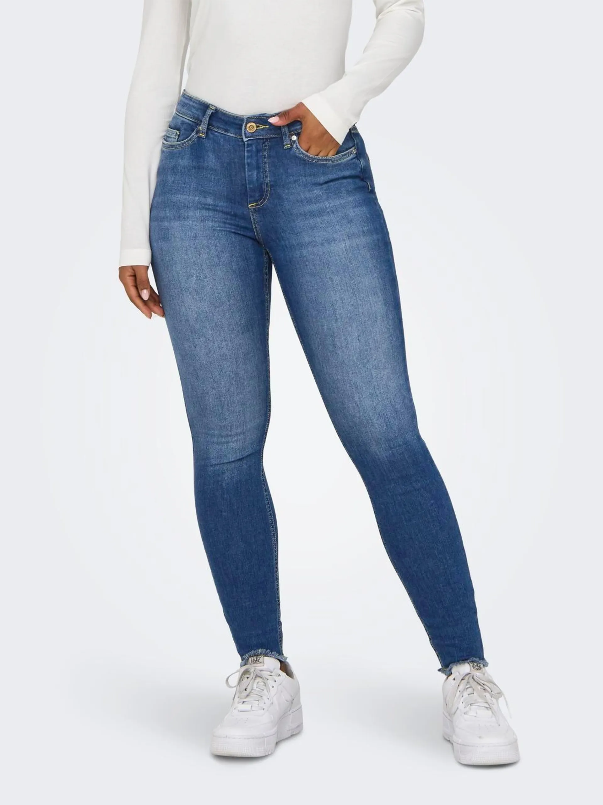 Skinny fit Mid waist Onafgewerkte zoom Jeans