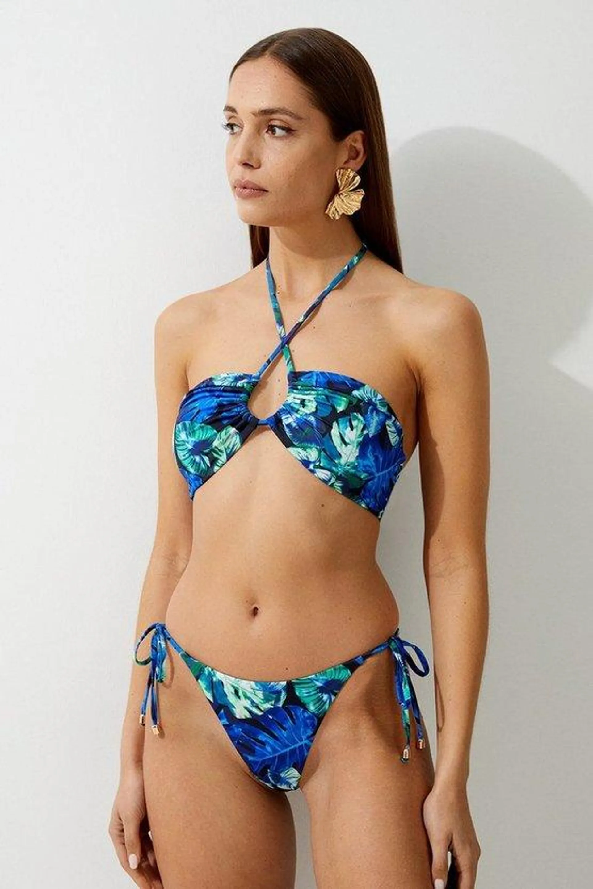 Tropical Print Bikini Top