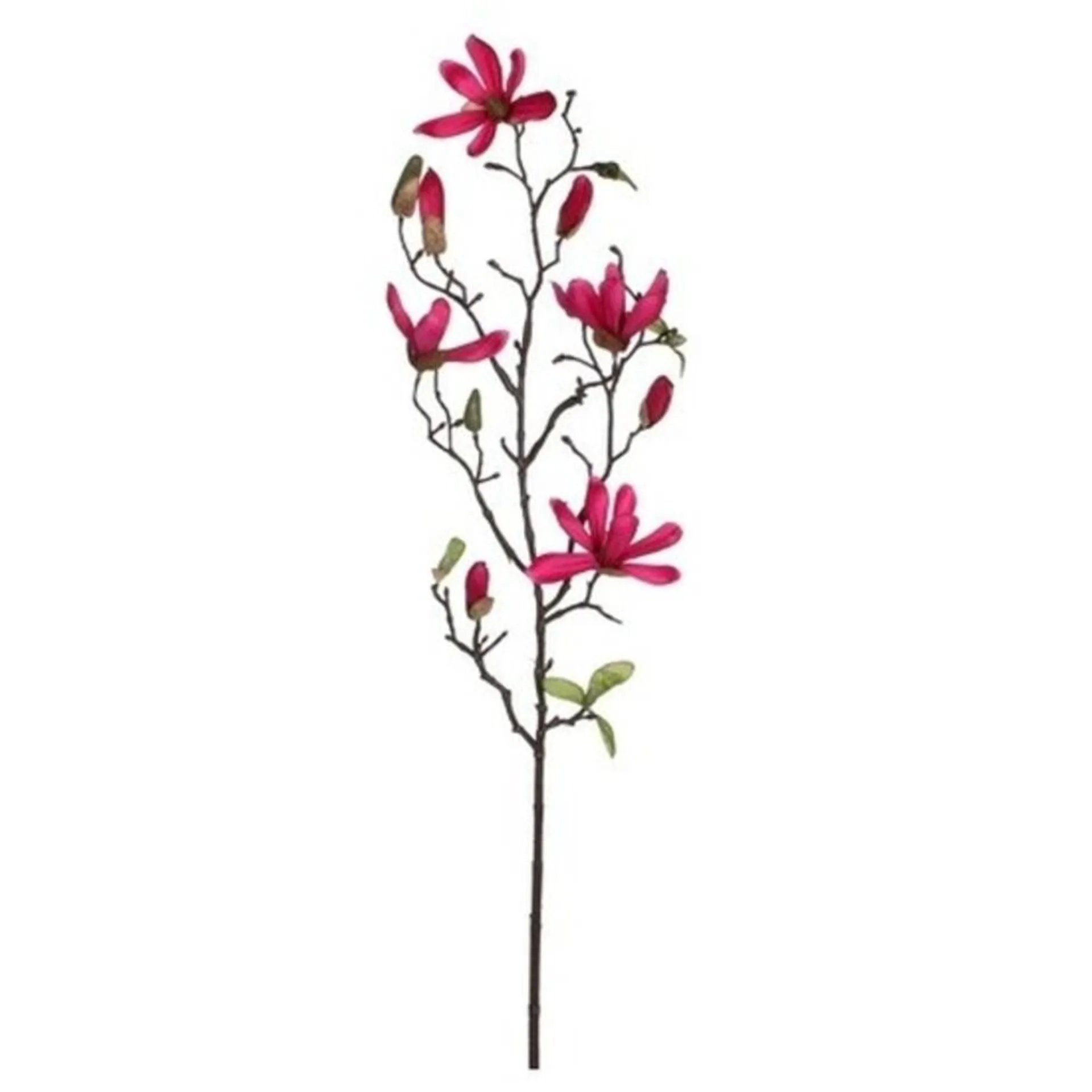 Mica Decorations Kunstbloem - magnolio beverboom - donkerroze - 80 cm