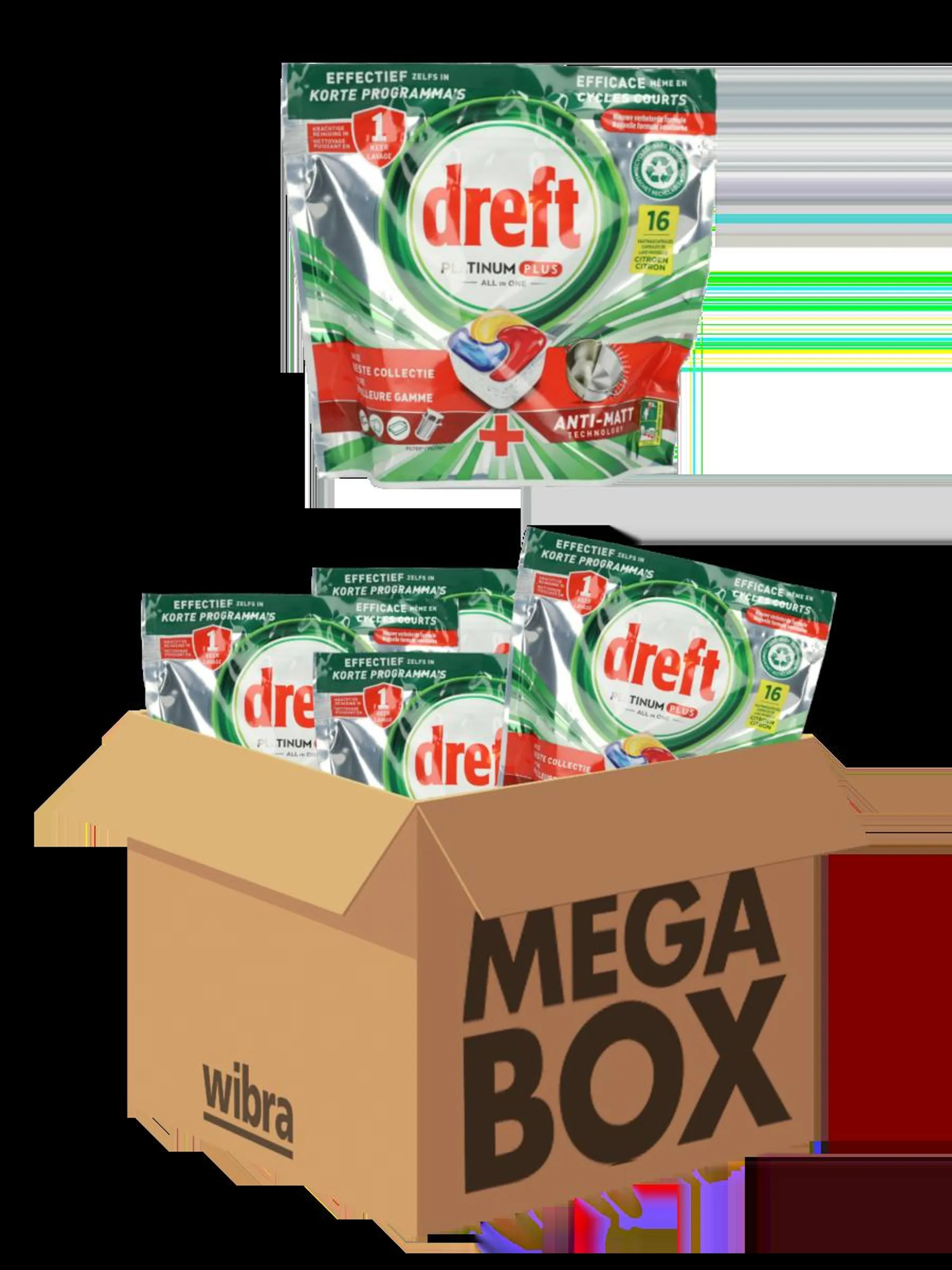 Dreft All-in-1 vaatwastabletten megabox 80 stuks