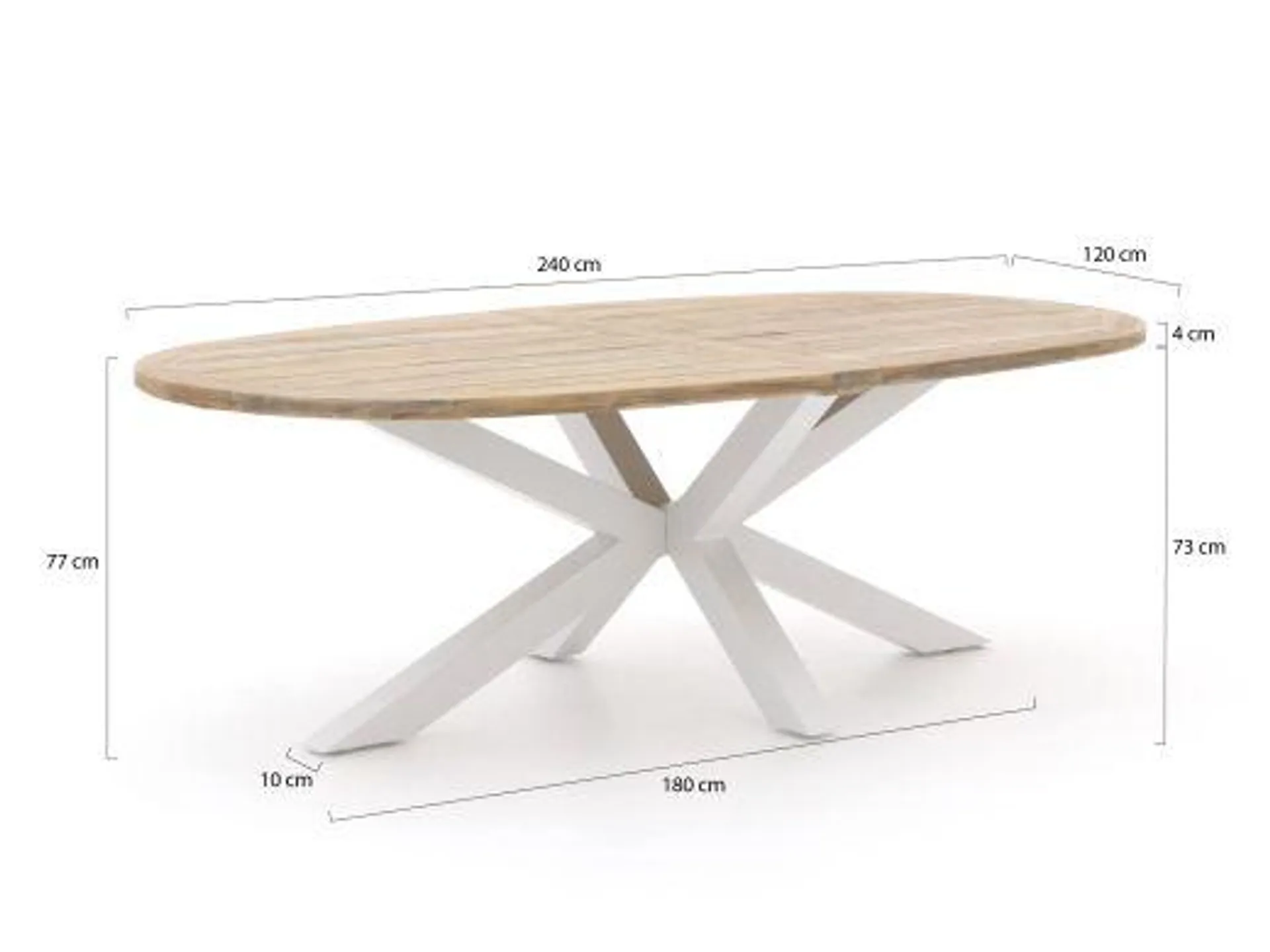 Manifesto Rivola/ROUGH-Y Ellips 240cm dining tuinset 7-delig