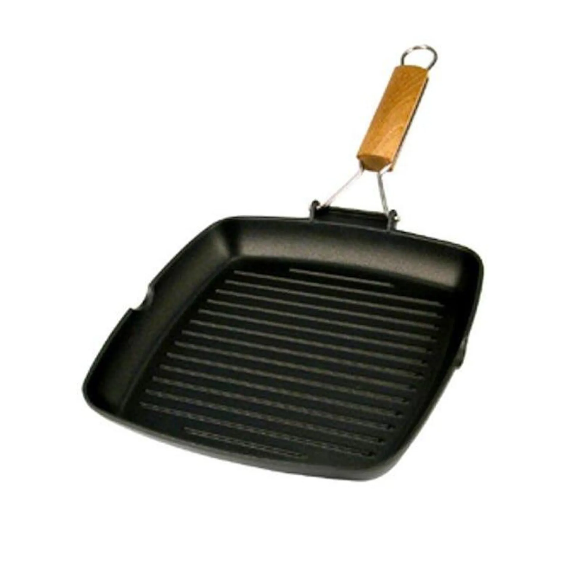 Risolì aluminium grillpan Granella met inklapbare handgreep en antiaanbaklaag, zwart, 26x26 cm