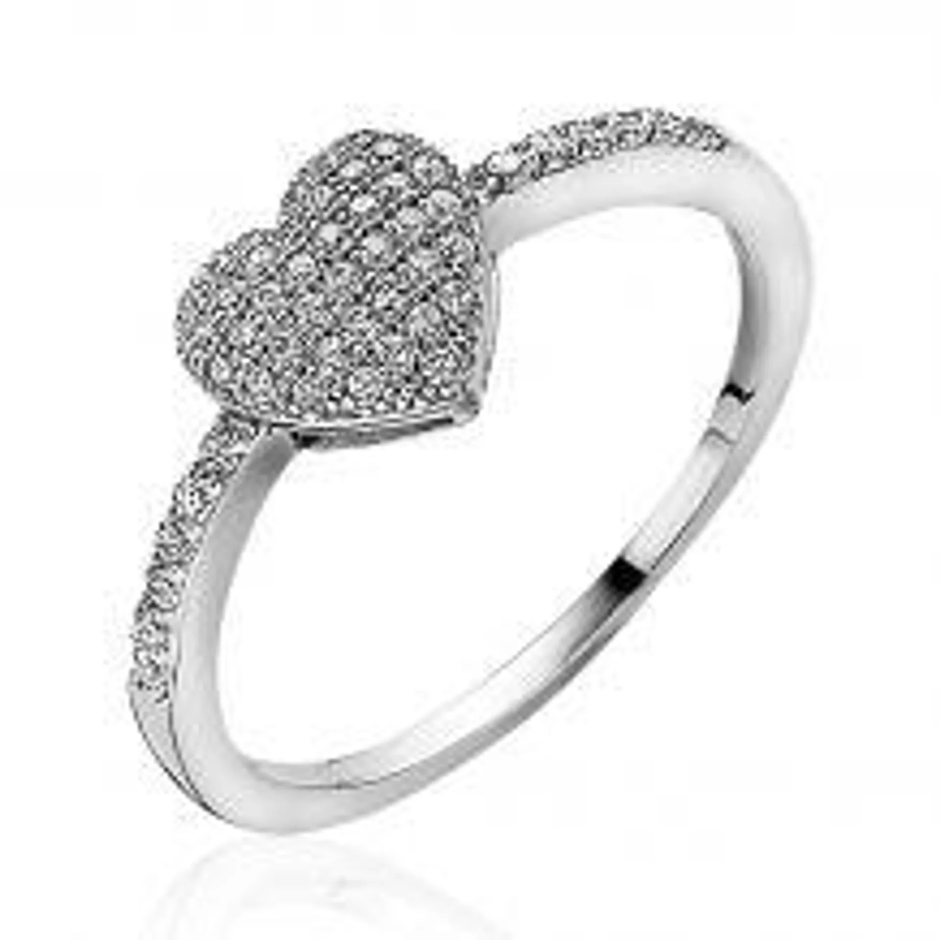 ZINZI Sterling Silver Luxury Ring with Heart ZIR1114