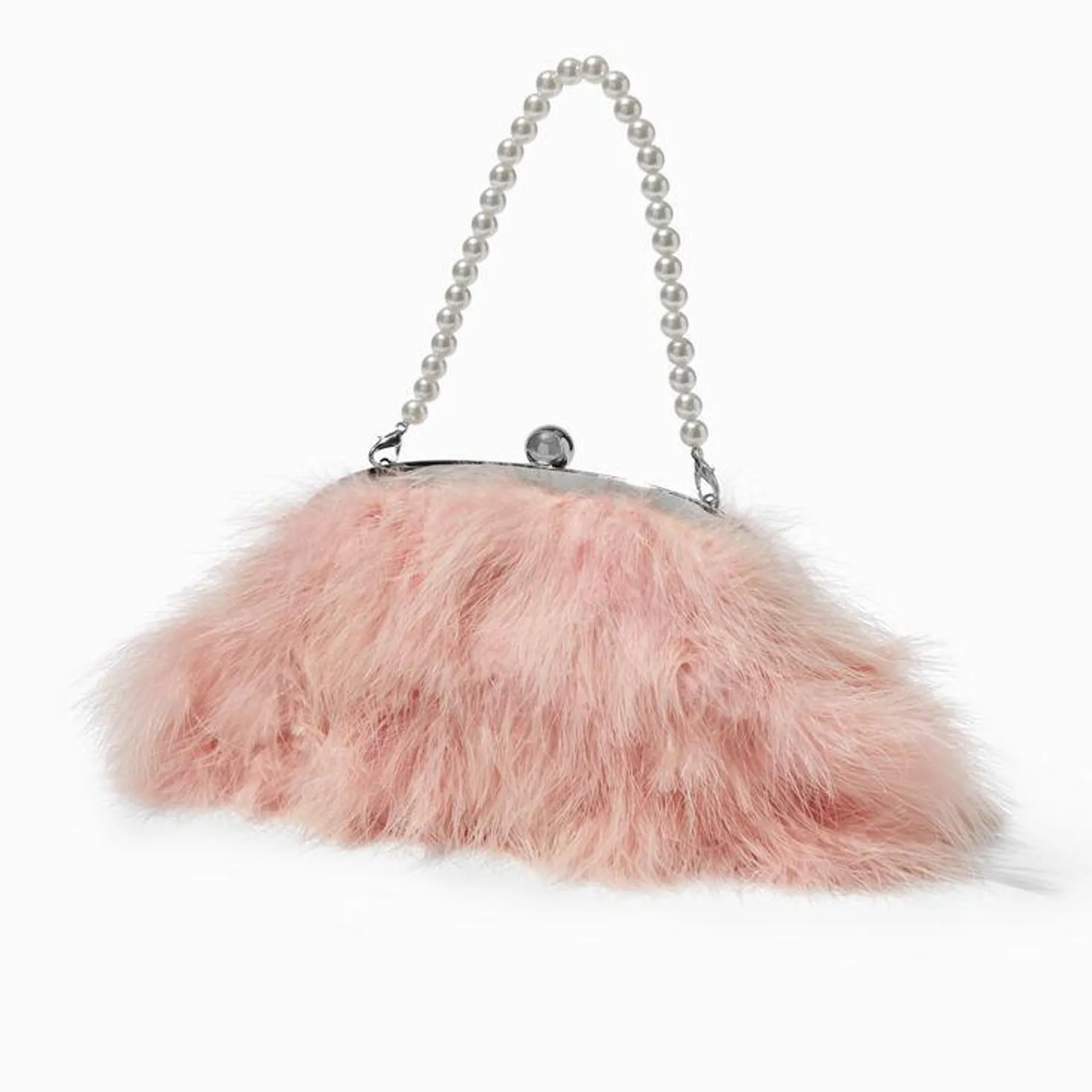 Blush Pink Feathery Shoulder Bag