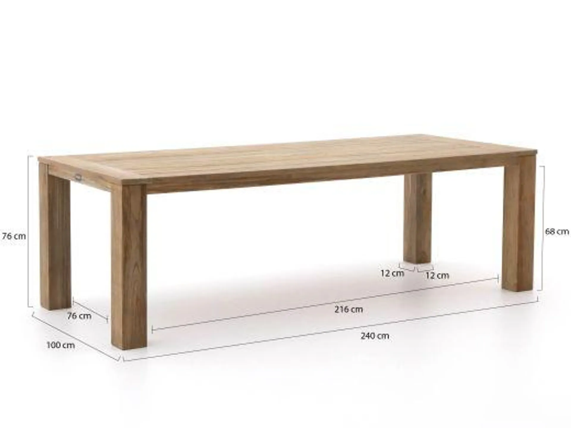 Intenso Milano/ROUGH-X 240cm dining tuinset 7-delig