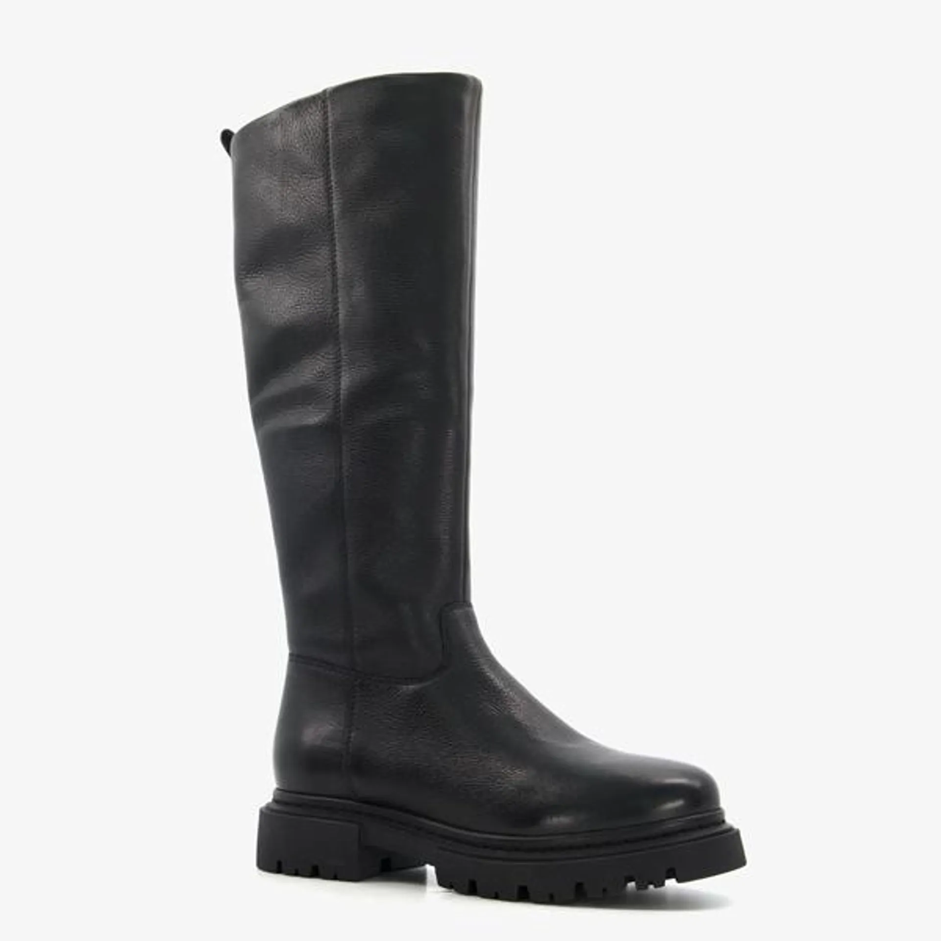 Hoge, leren zwarte boots voor dames. Deze Harper boots zijn gemaakt van lee...