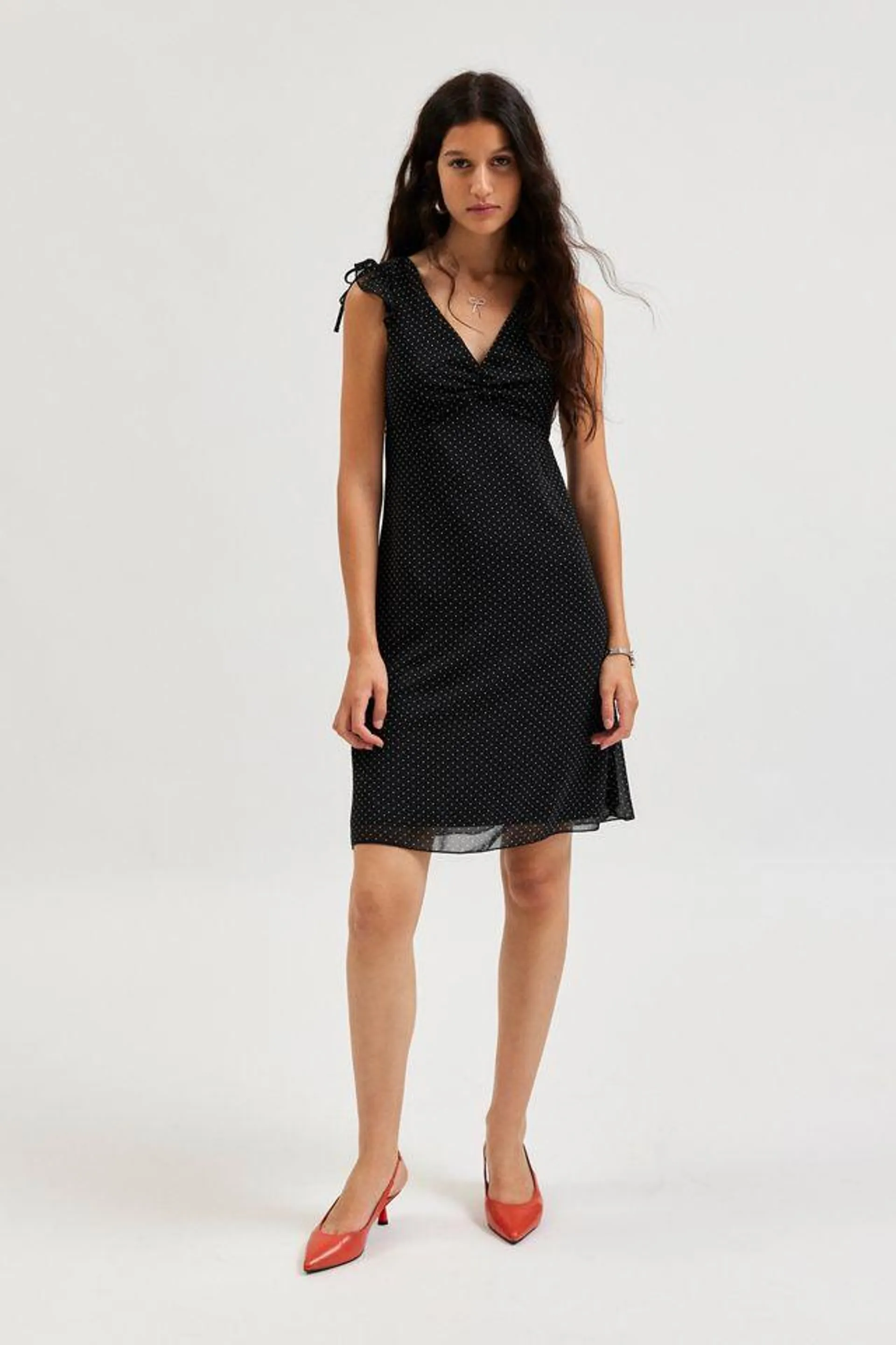 Urban Renewal Remnants Polka Dot Mesh Mini Dress