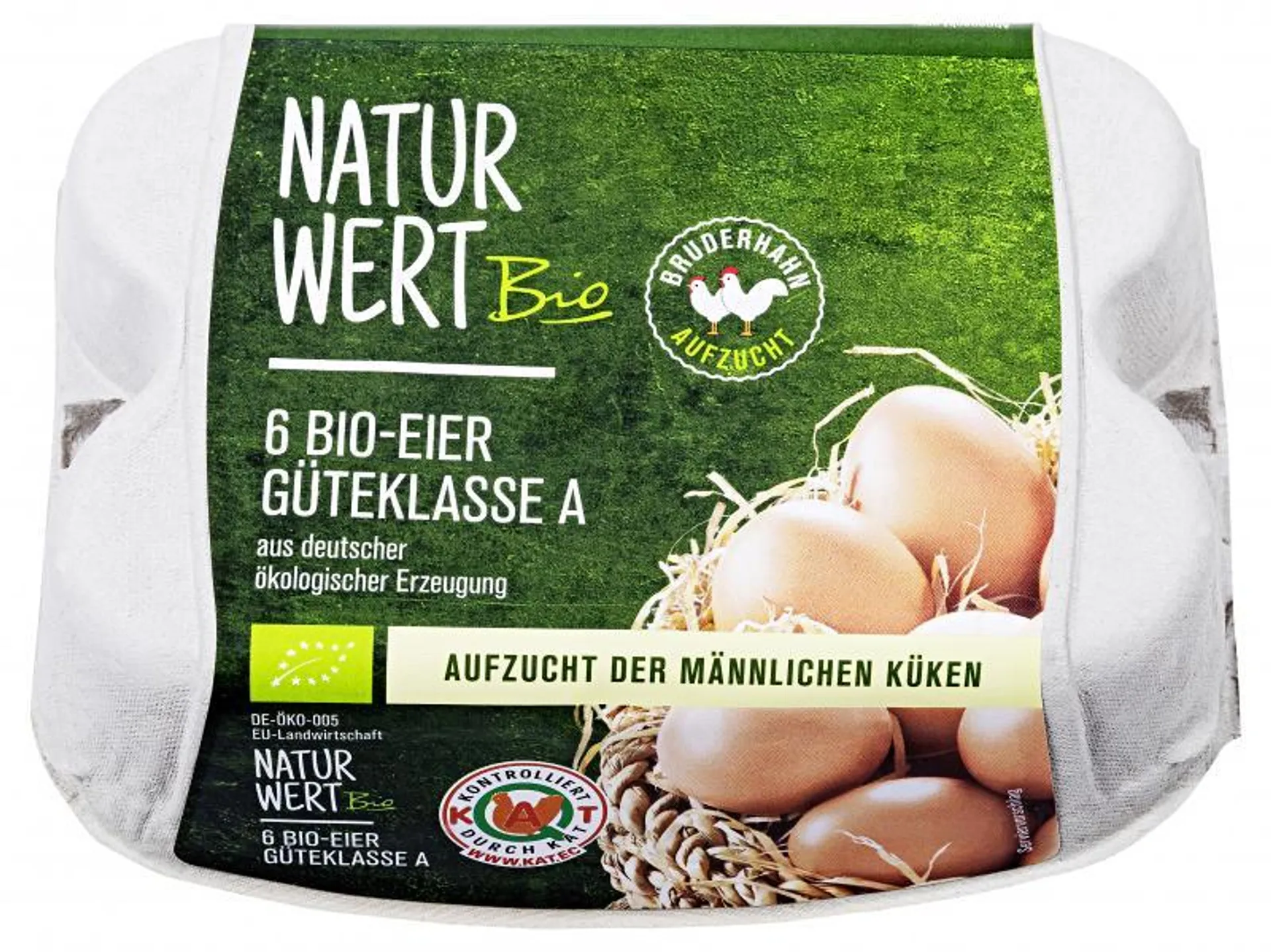 NaturWert Bio Eier Bruderhahn Güteklasse A Größe L/M