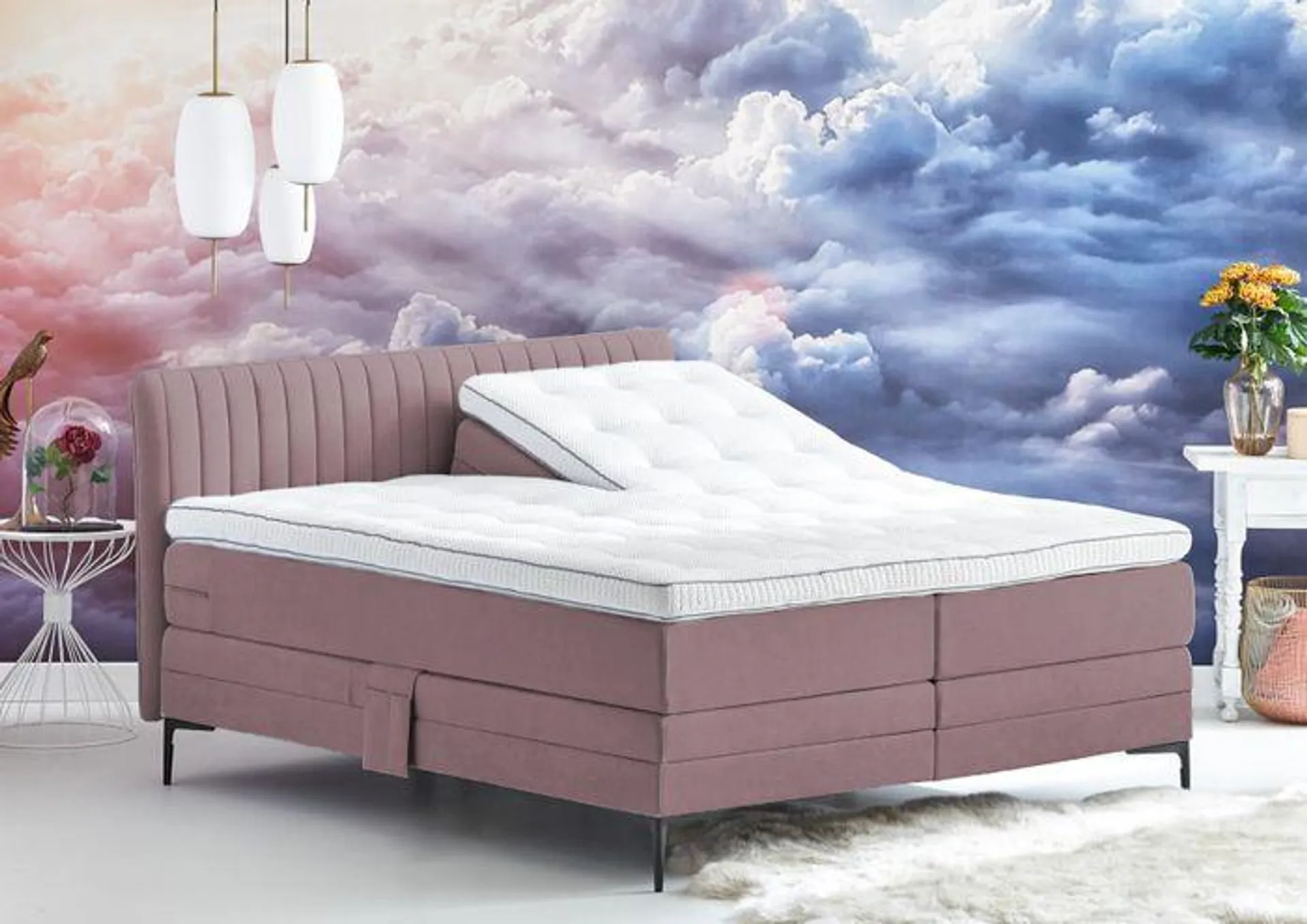 Cinderella Elektrische Boxspring Desire Wave Compleet - Roze