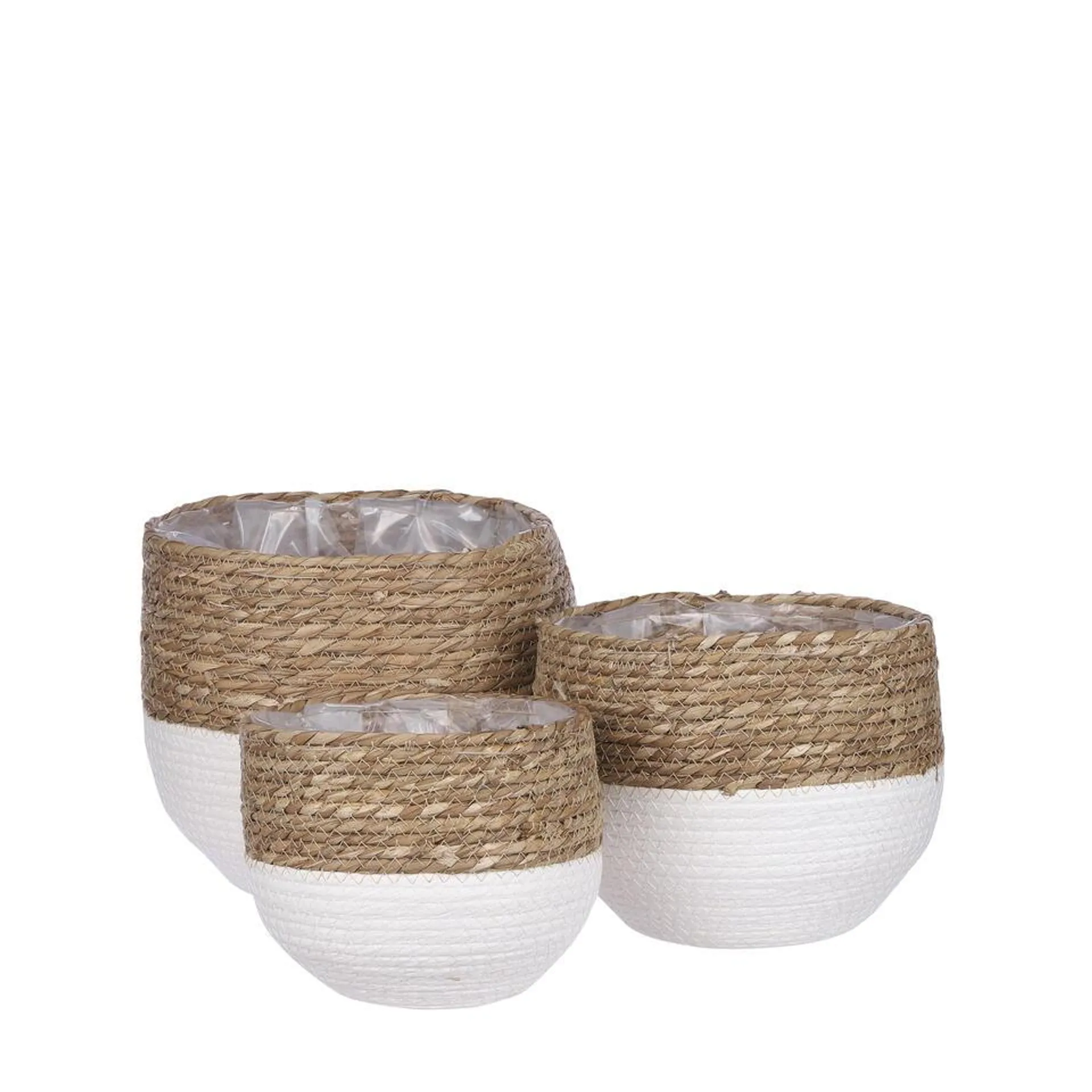 Mica Decorations Jorck Mand voor Planten - Set van 3 - Off White