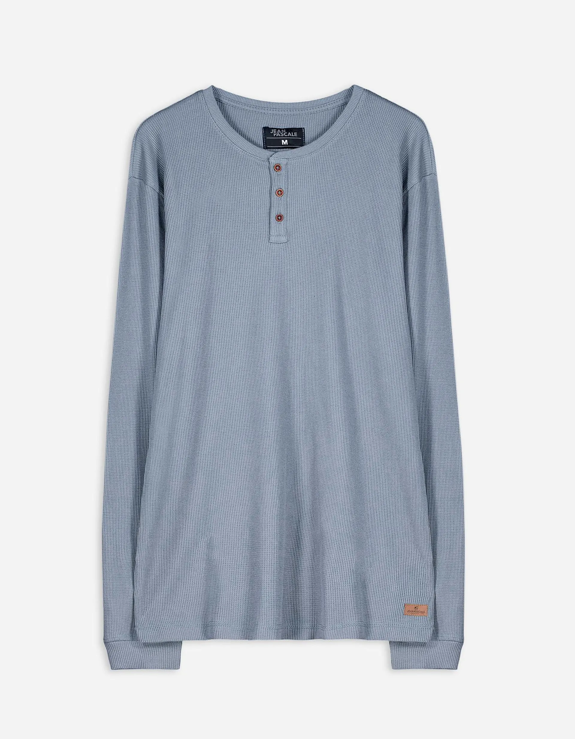 Longsleeve - Henley halslijn - blauw