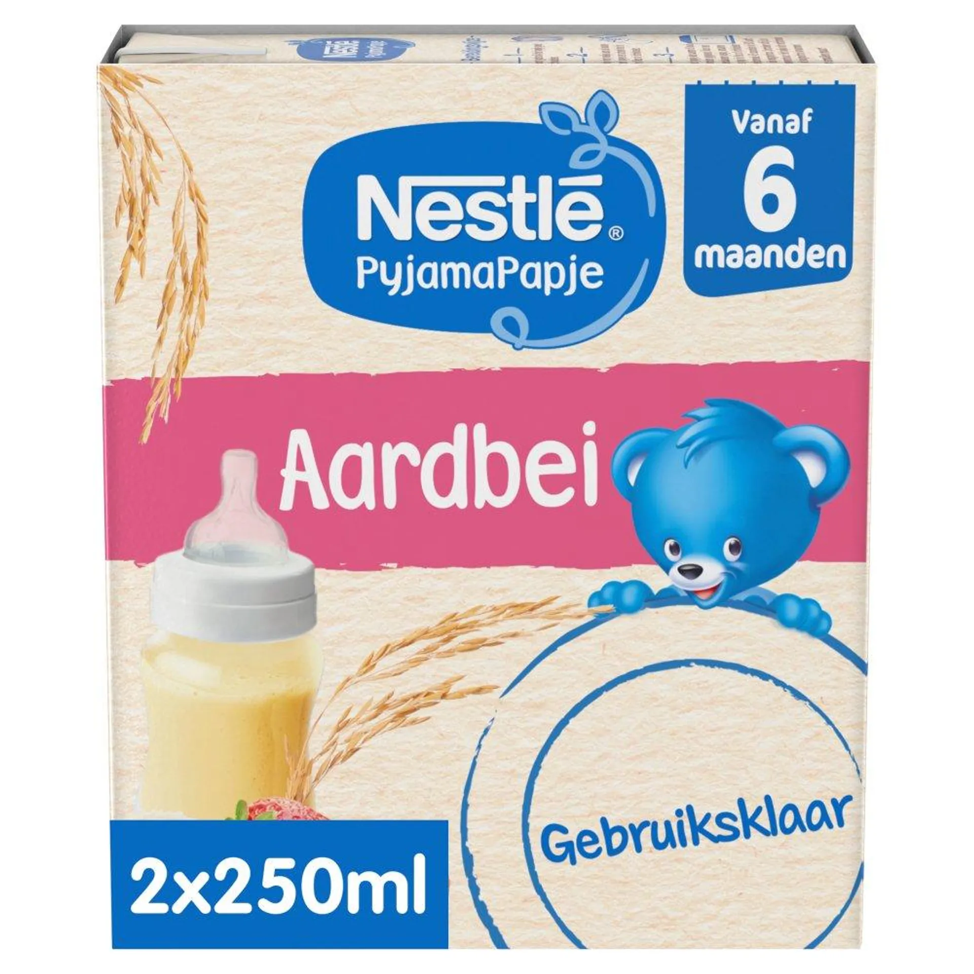 Nestlé PyjamaPapje® Aardbei 6+ maanden baby pap 2 x 250 ml