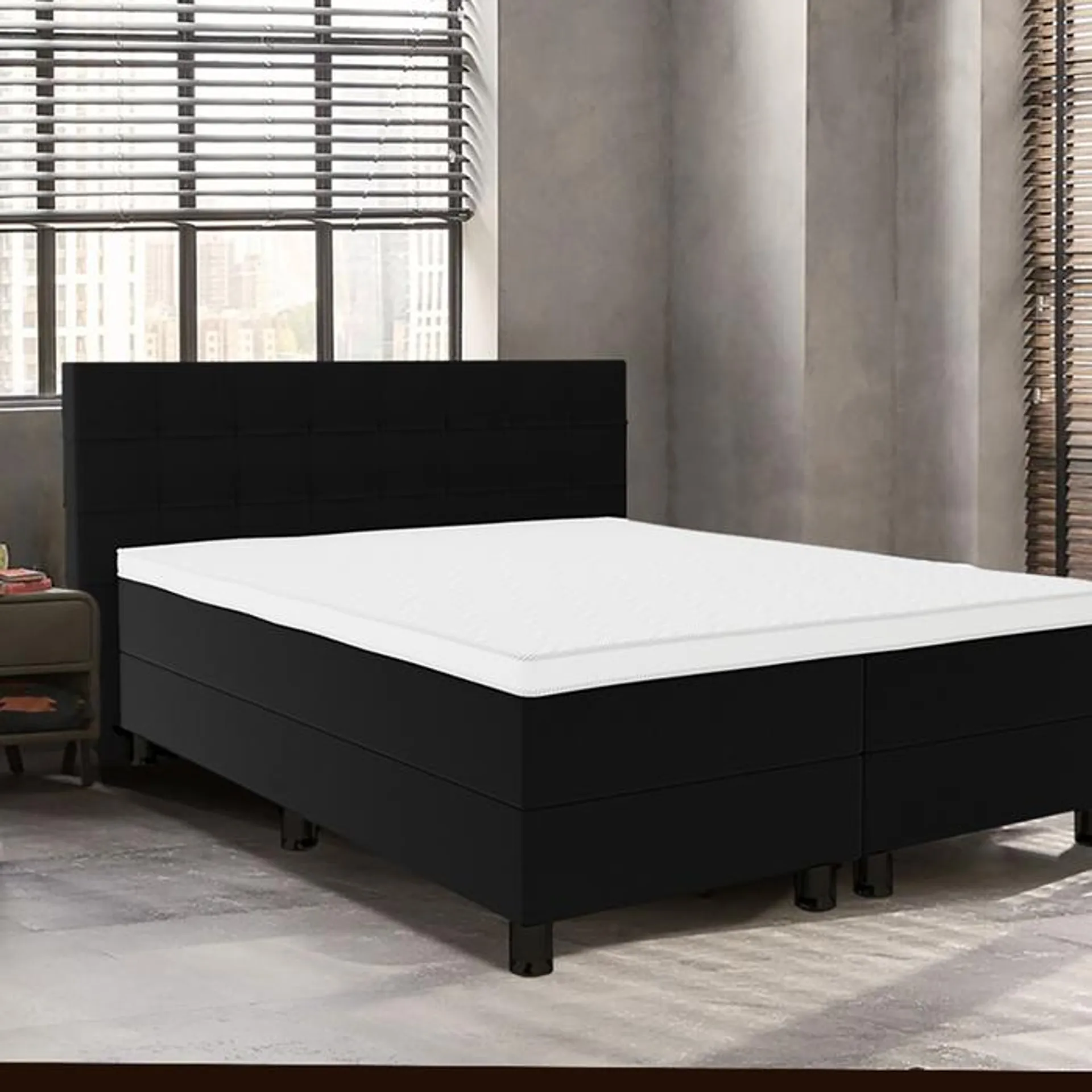 Aanbieding Boxspring Compleet Rens - zwart