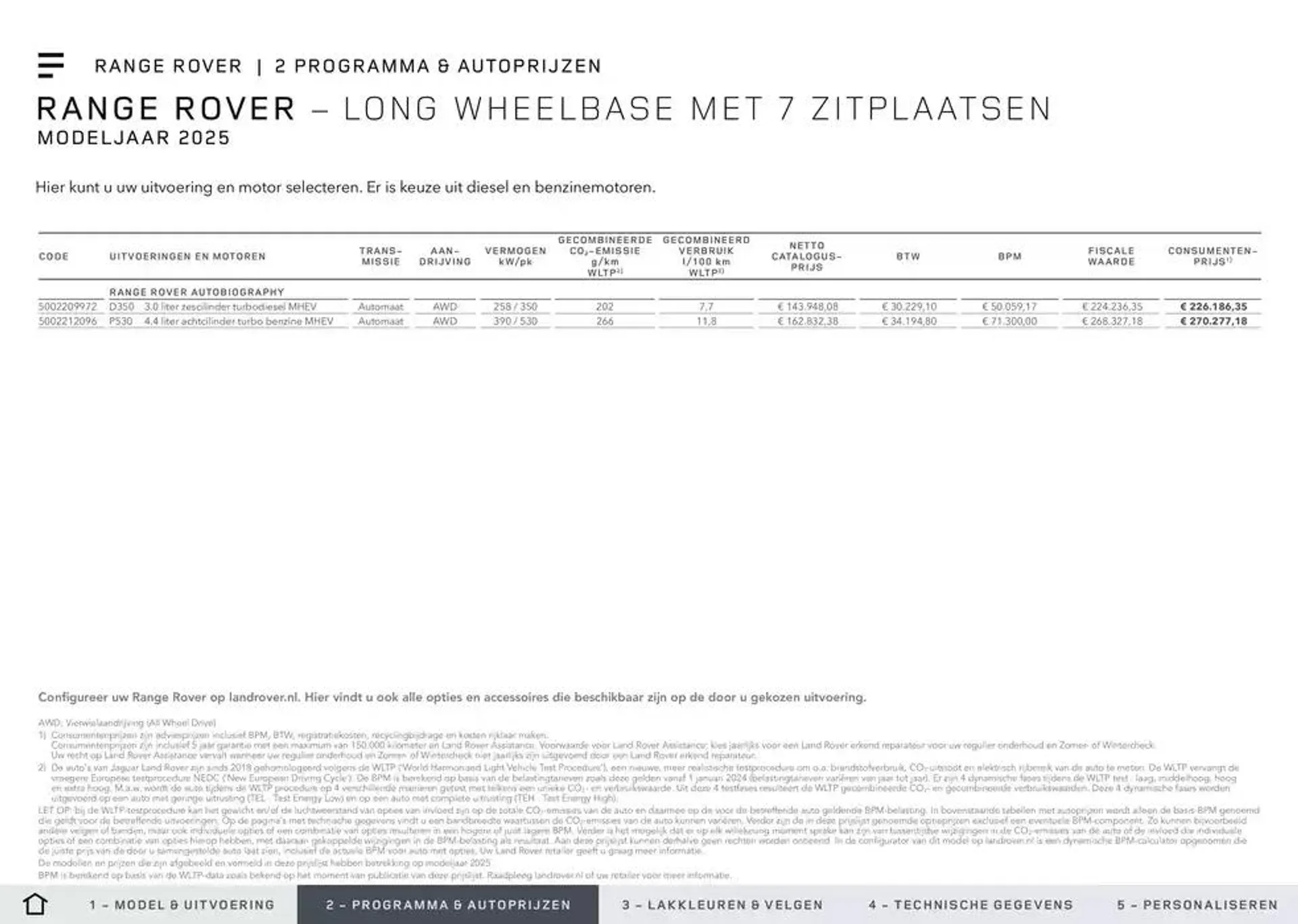 Prijs- en specificatielijst van 20 november tot 30 juni 2025 - Folder pagina 10