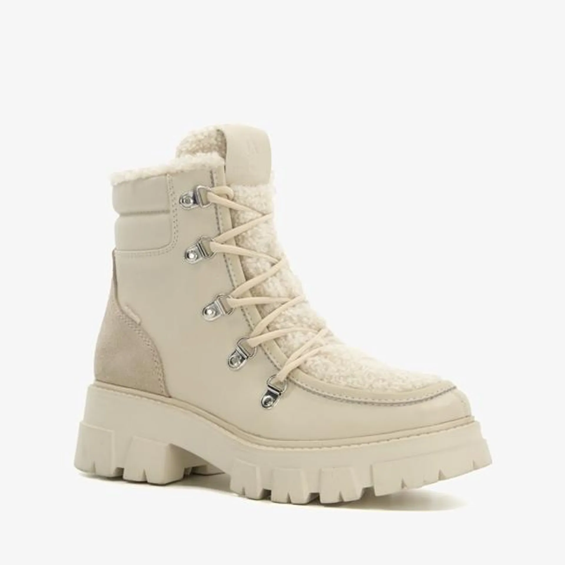 Hush Puppies gevoerde leren dames boots beige