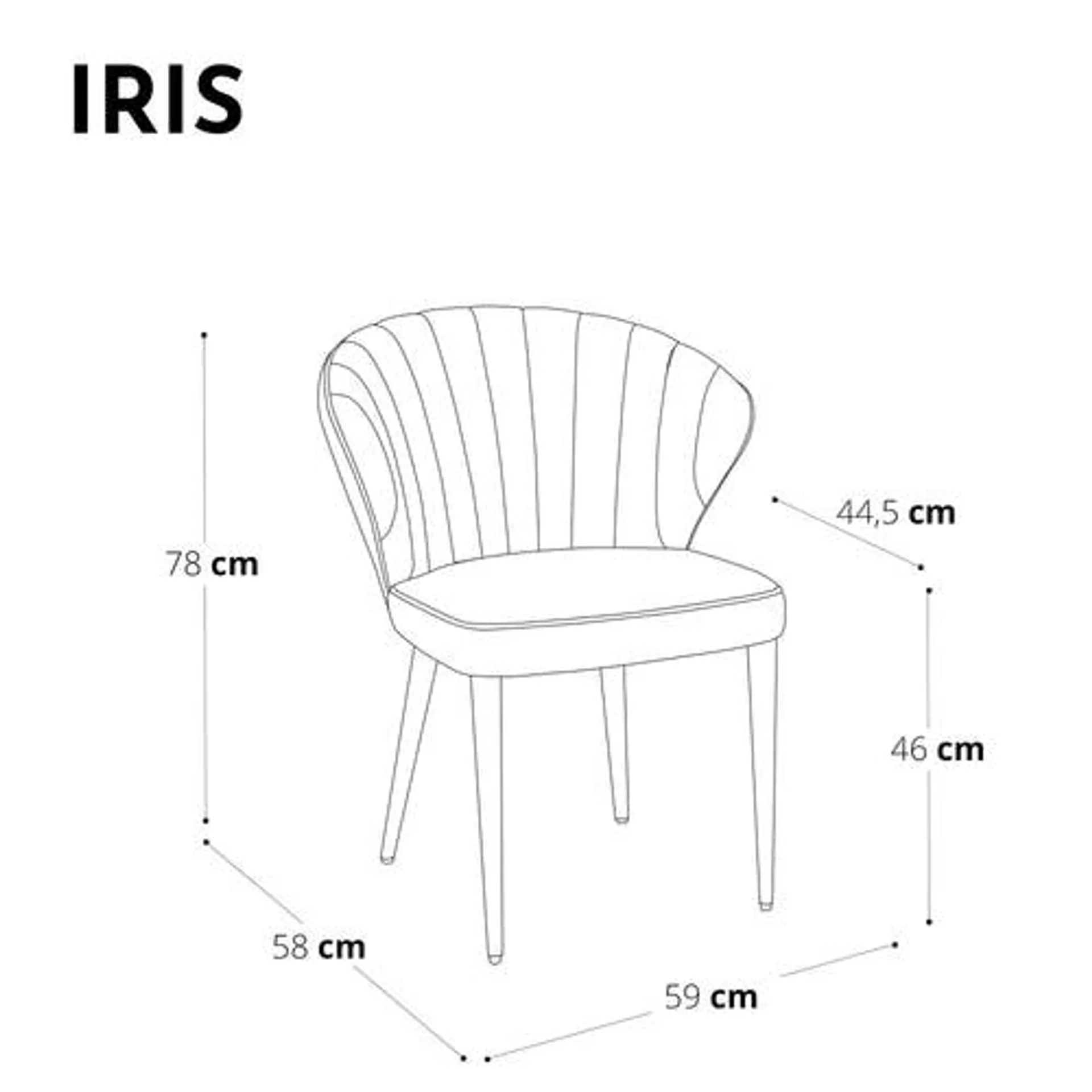 Sia Home - Conferentie Iris - Fluweel - Petroleum blauw - 59cm