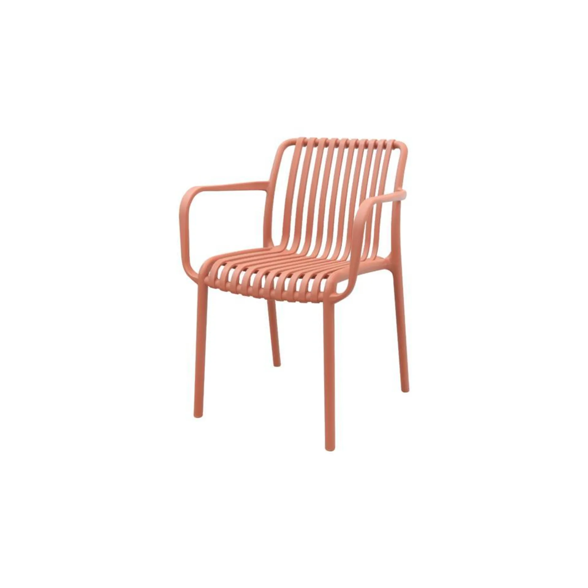 Stripe stapelbare tuinstoel - Terracotta