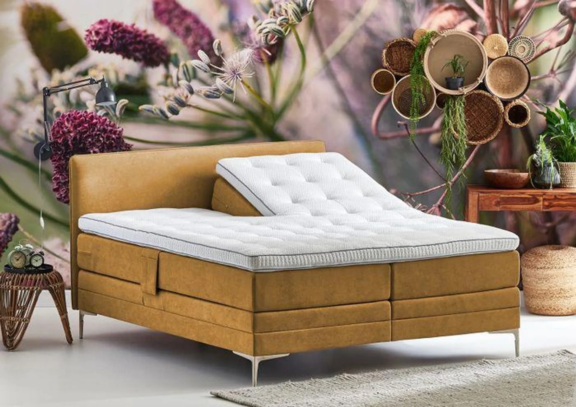 Cinderella Elektrische Boxspring Pure Wave Compleet - Okergeel