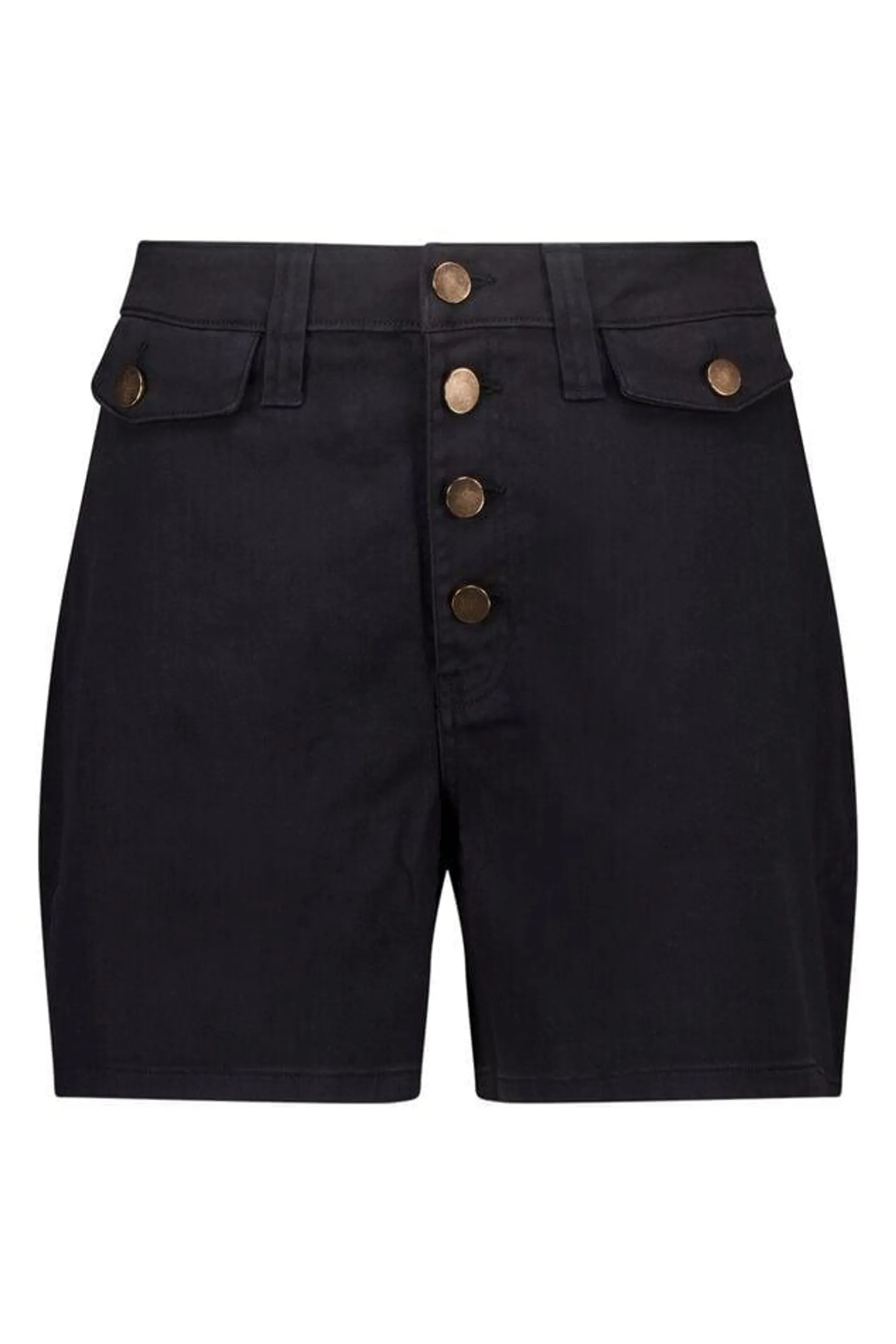 Denim short met gouden knopen