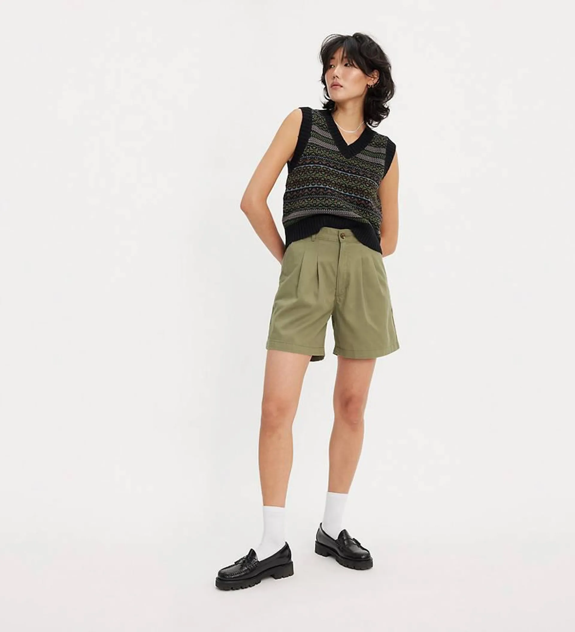 Pleated Trouser Shorts