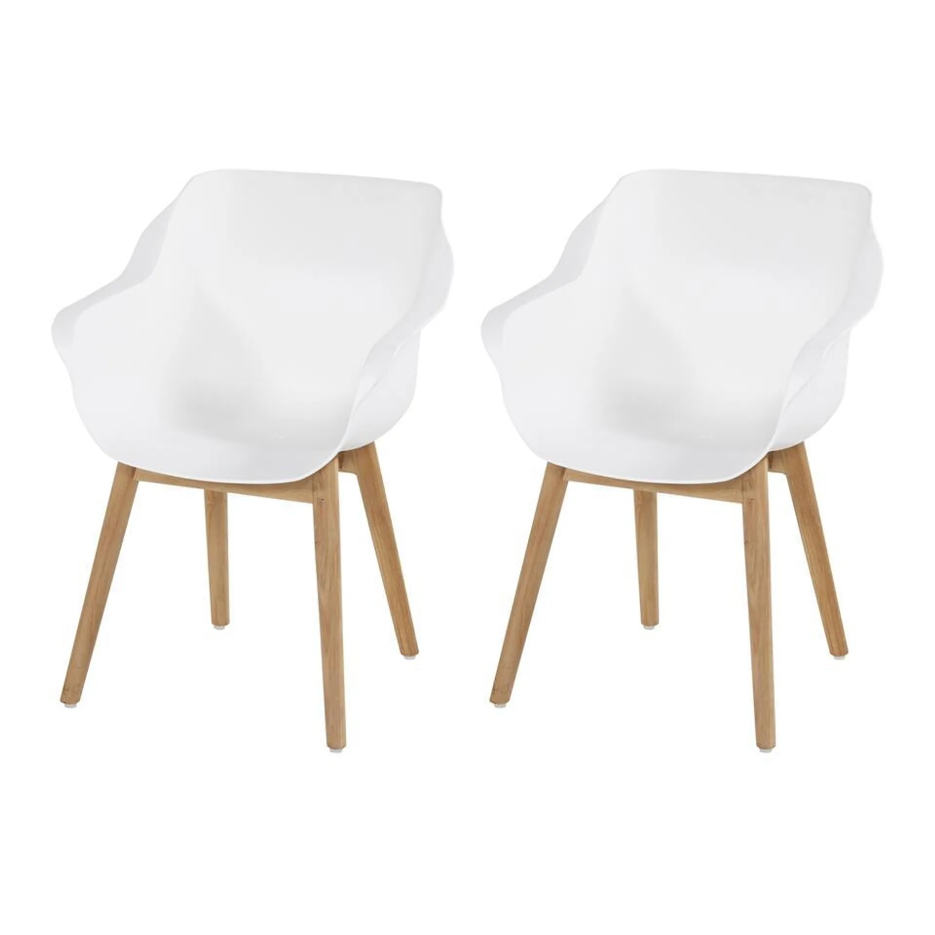 Set van 2- Hartman Sophie Studio diningstoel- White - Teak poot