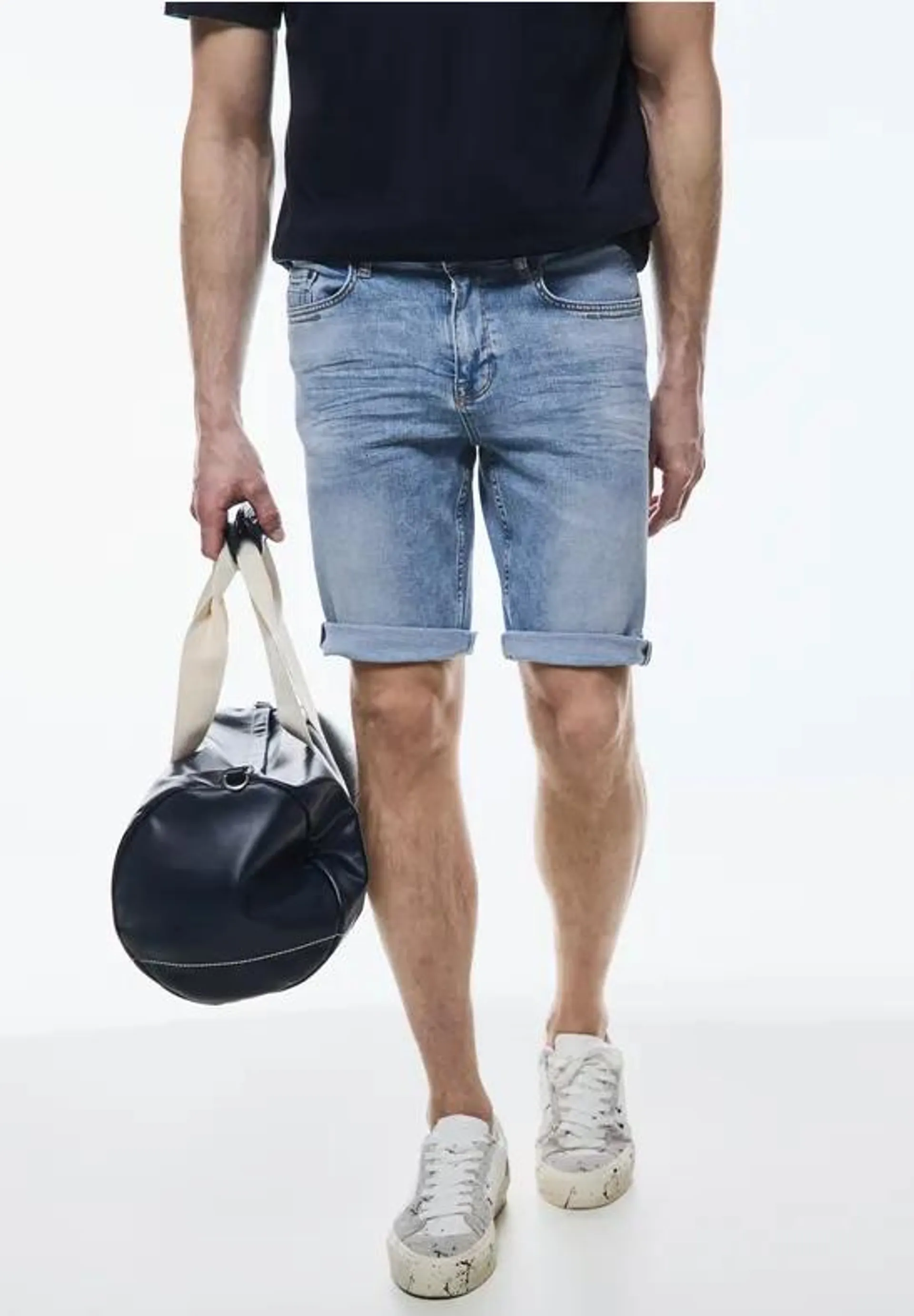 Elastische jeansshort