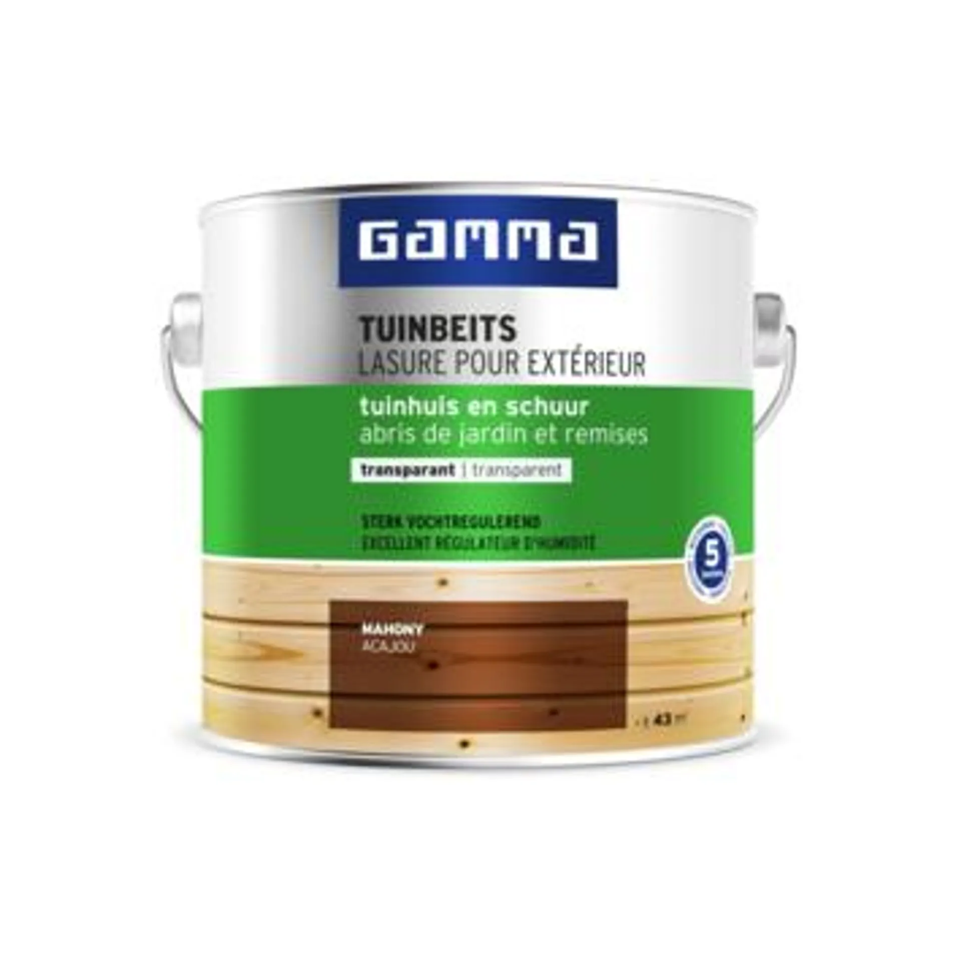 GAMMA tuinbeits tuinhuis & schuur transparant 2,5 liter mahonie