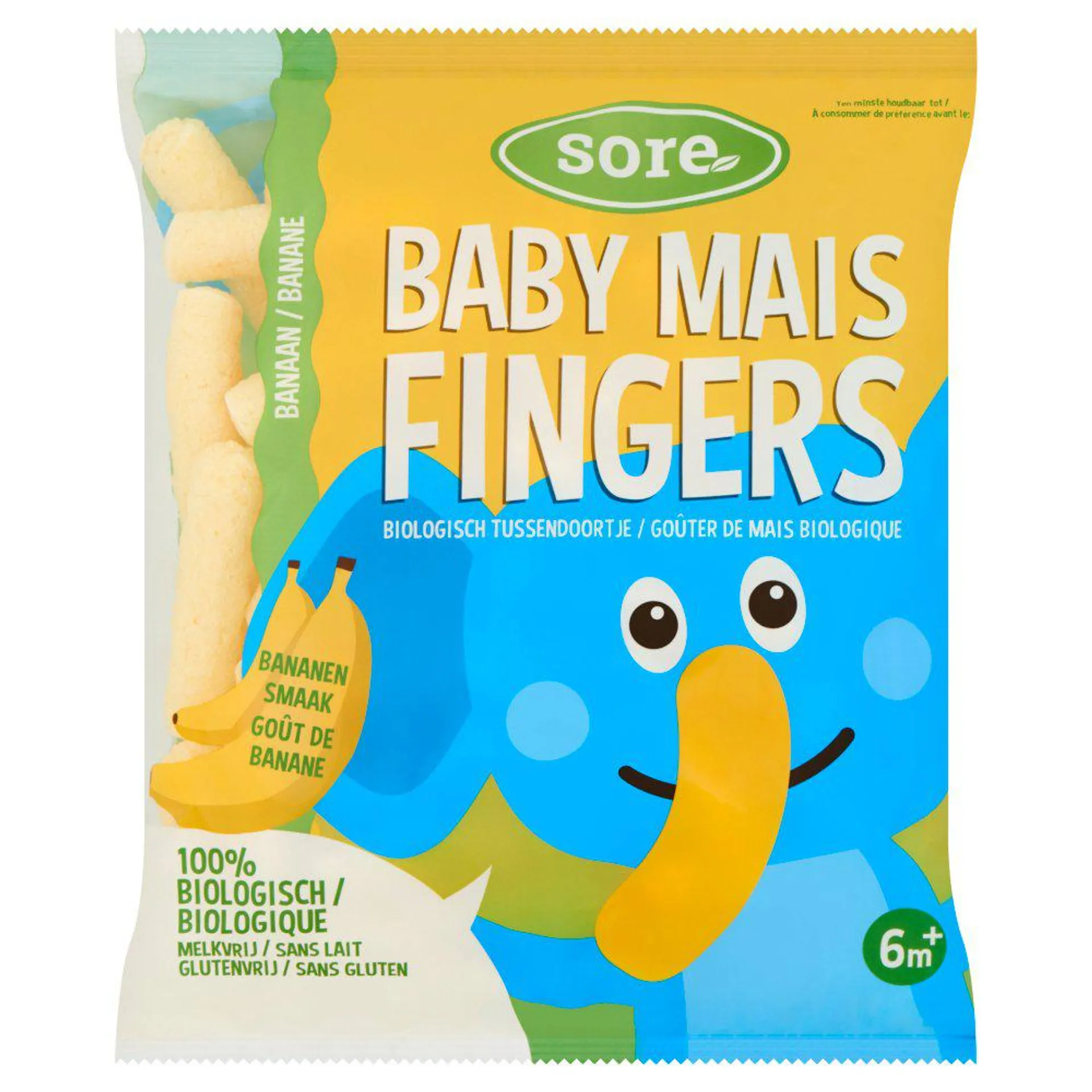 Sore Baby Mais Fingers Banaan 6+ Maanden 35 g