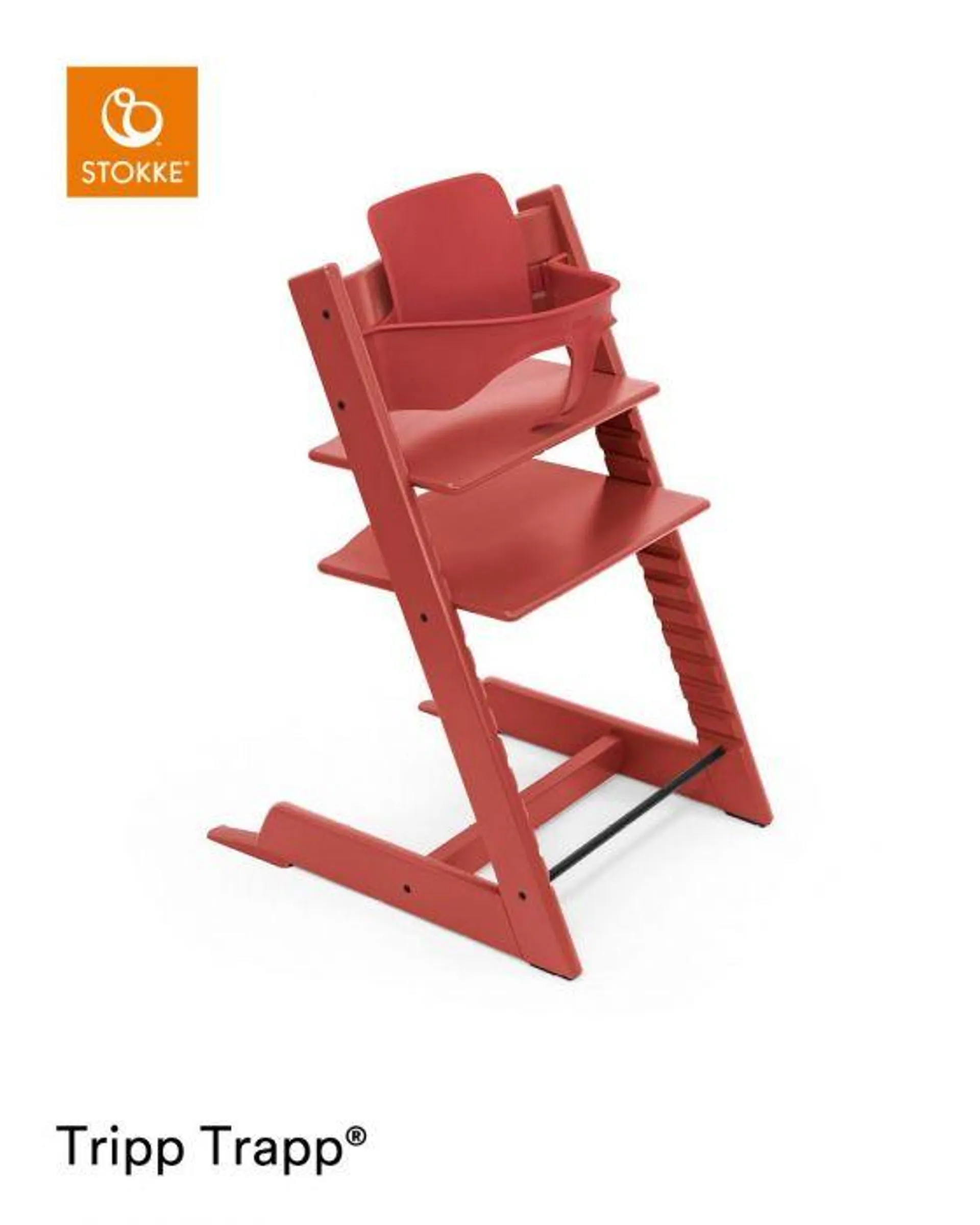 Stokke® Kinderstoel Tripp Trapp® Warm Red + Baby Set™