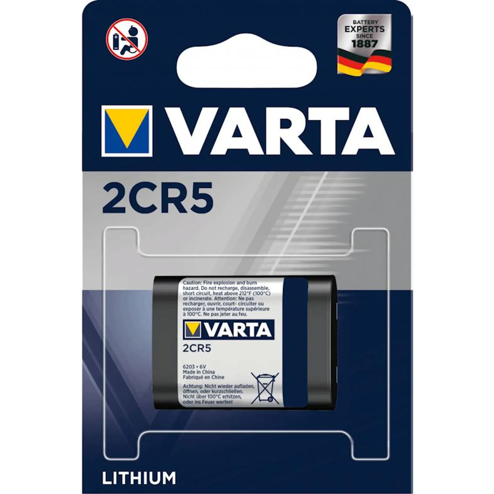 Varta lithiumbatterij foto 2cr5 6v blister*1