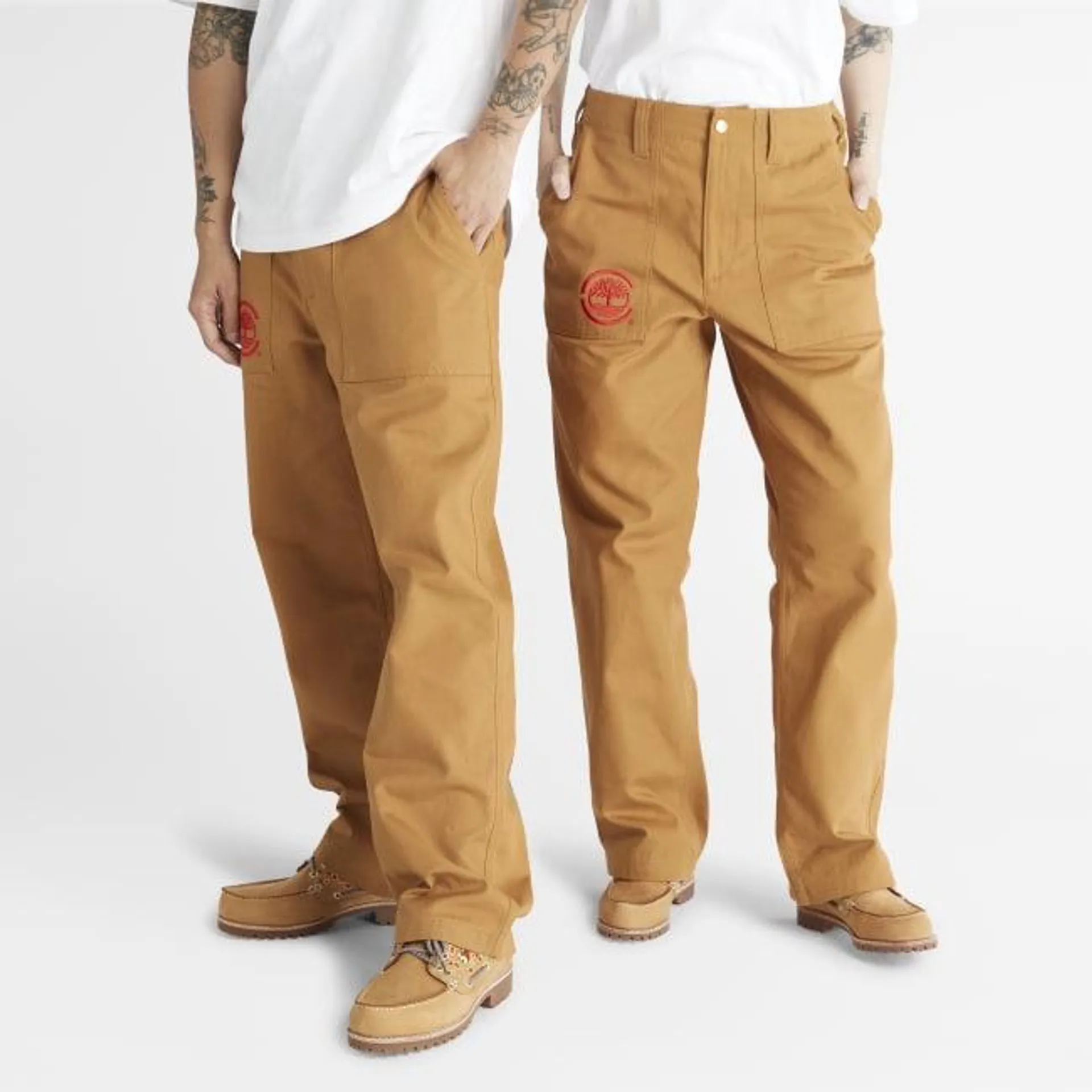 CLOT x Timberland® Duck Canvas Workwear Broek in donkergeel