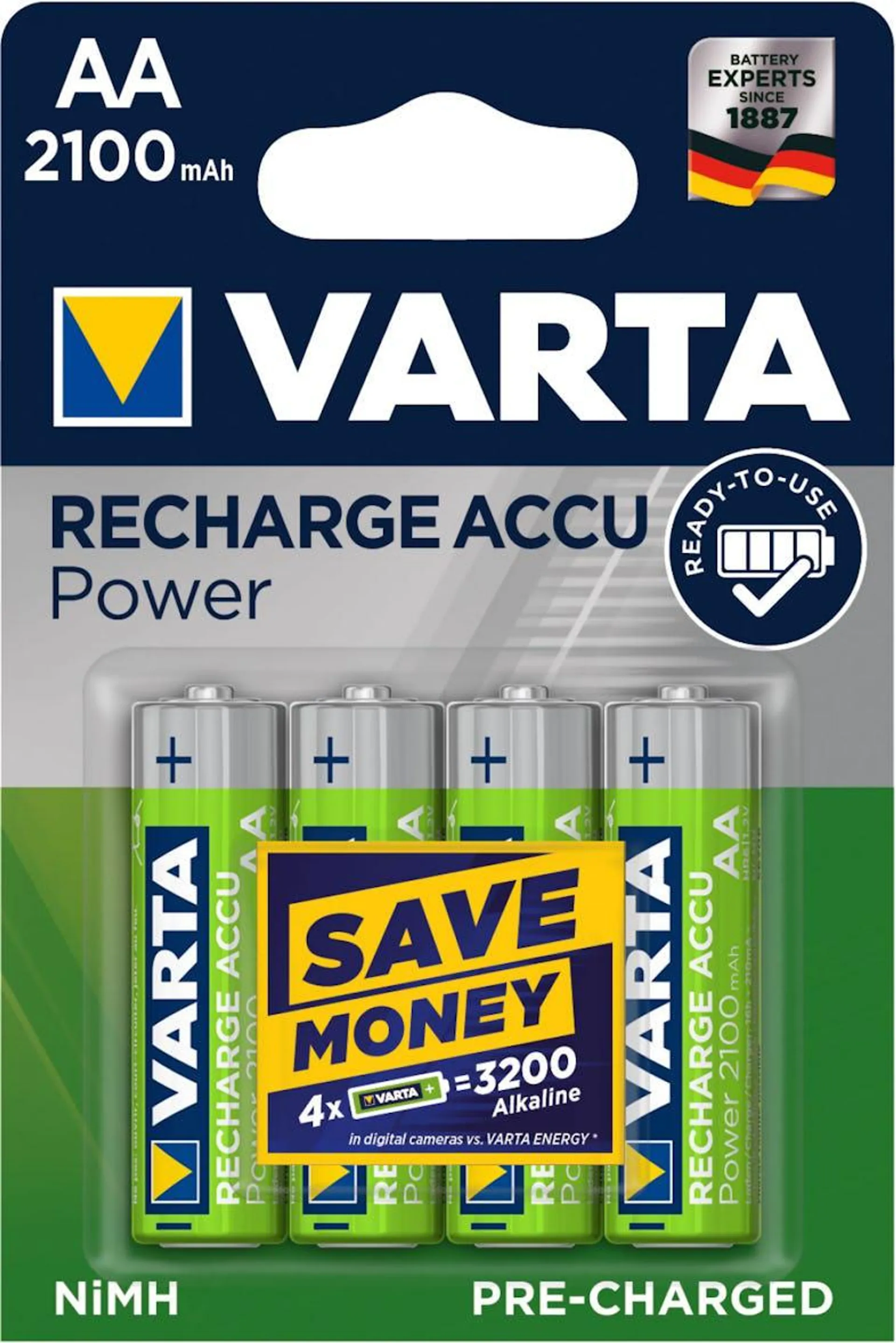 Varta oplaadbare batterij Accu Power AA, blister van 4 stuks