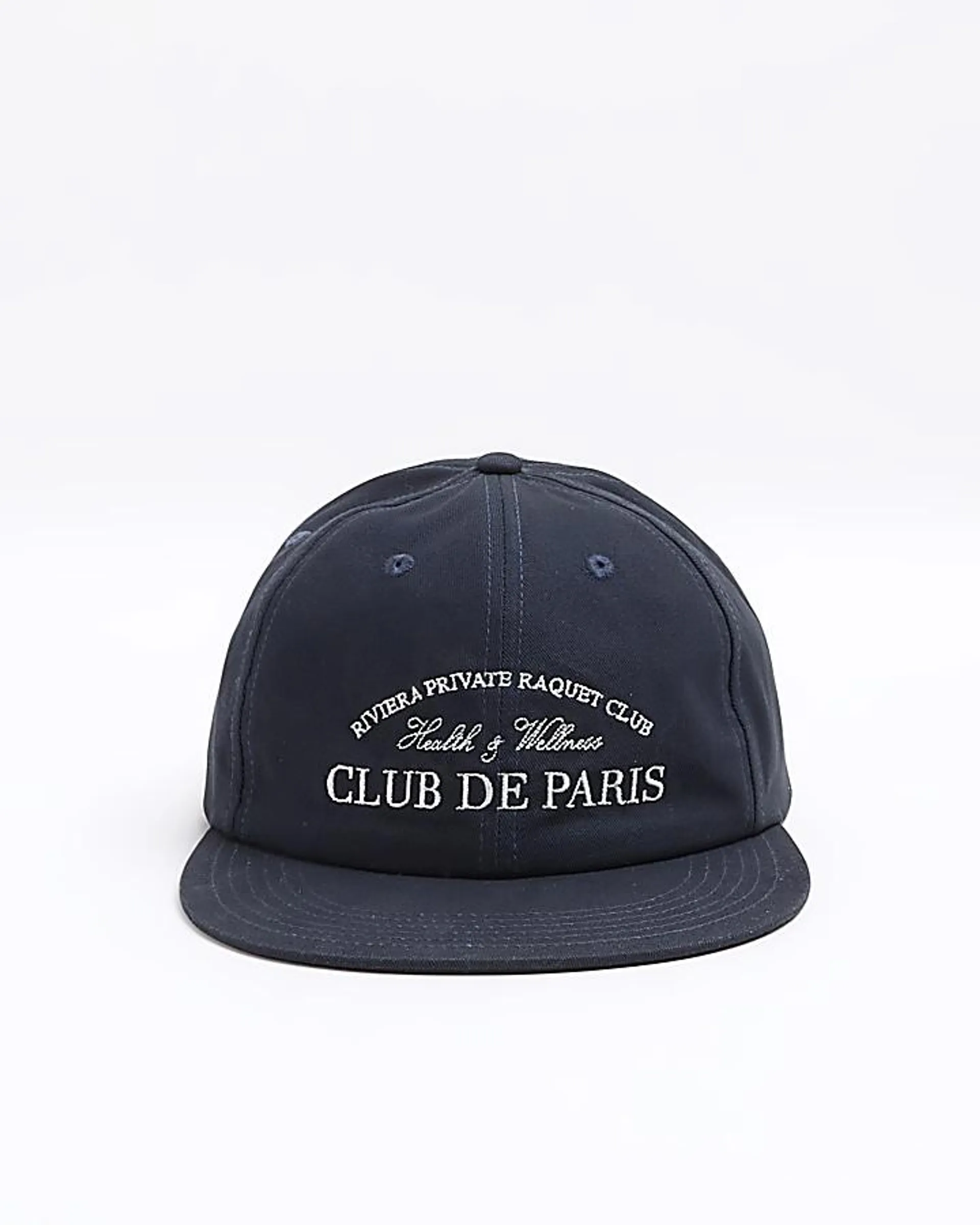 Navy flat peak cap