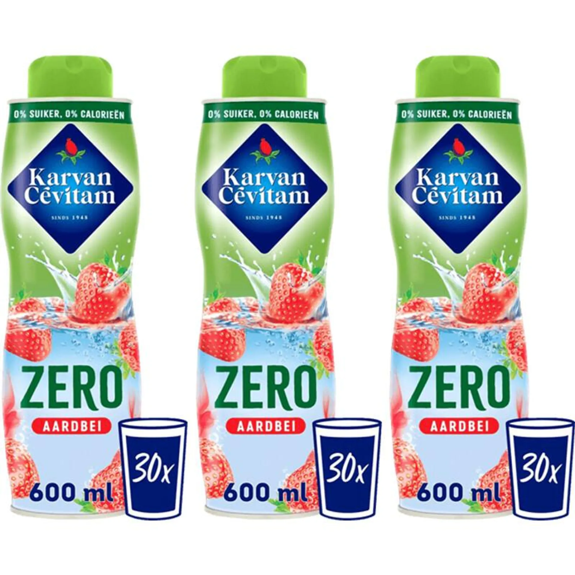 Karvan Cévitam Zero Aardbei siroop 3-pack